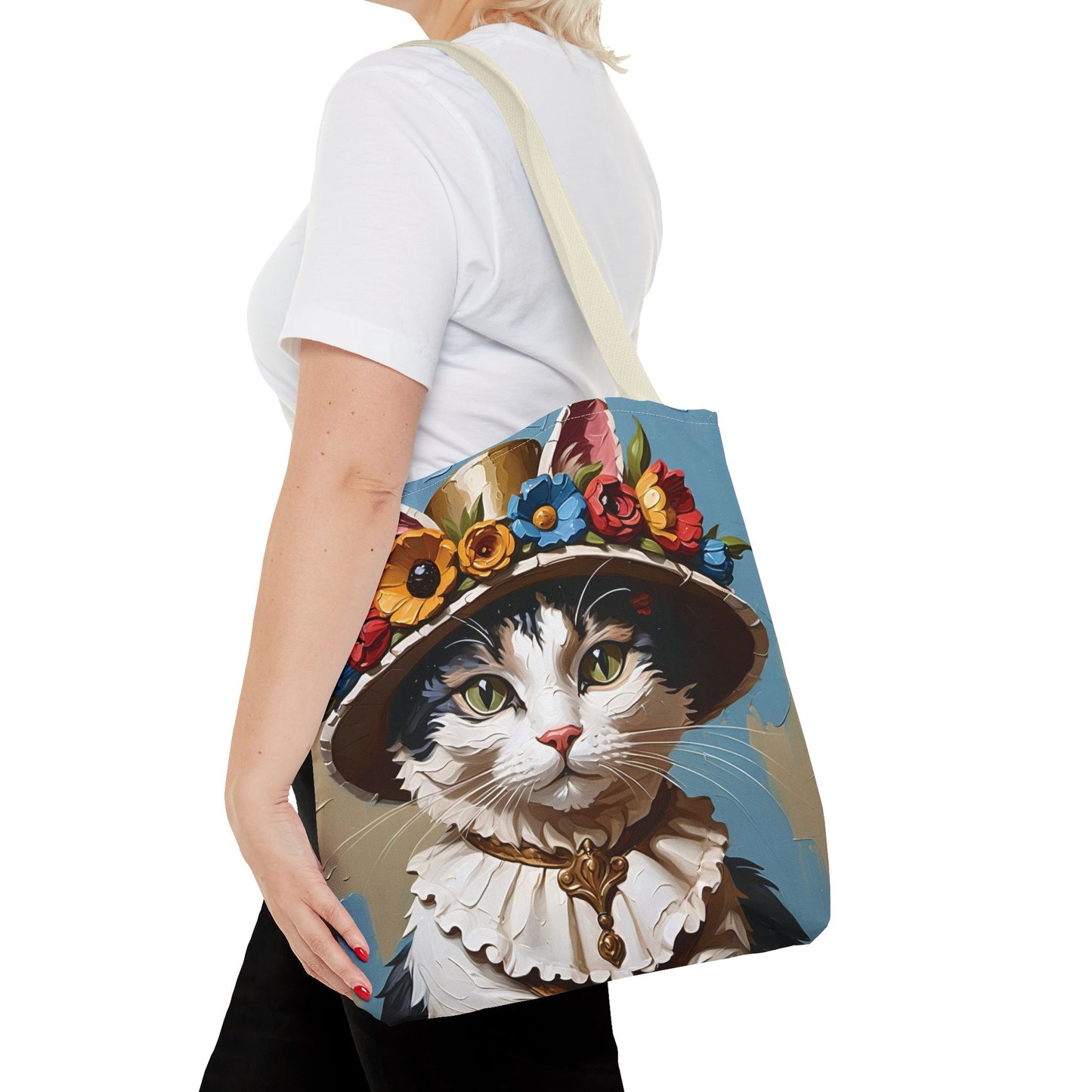 Cat Portrait in Oil Tote Bag