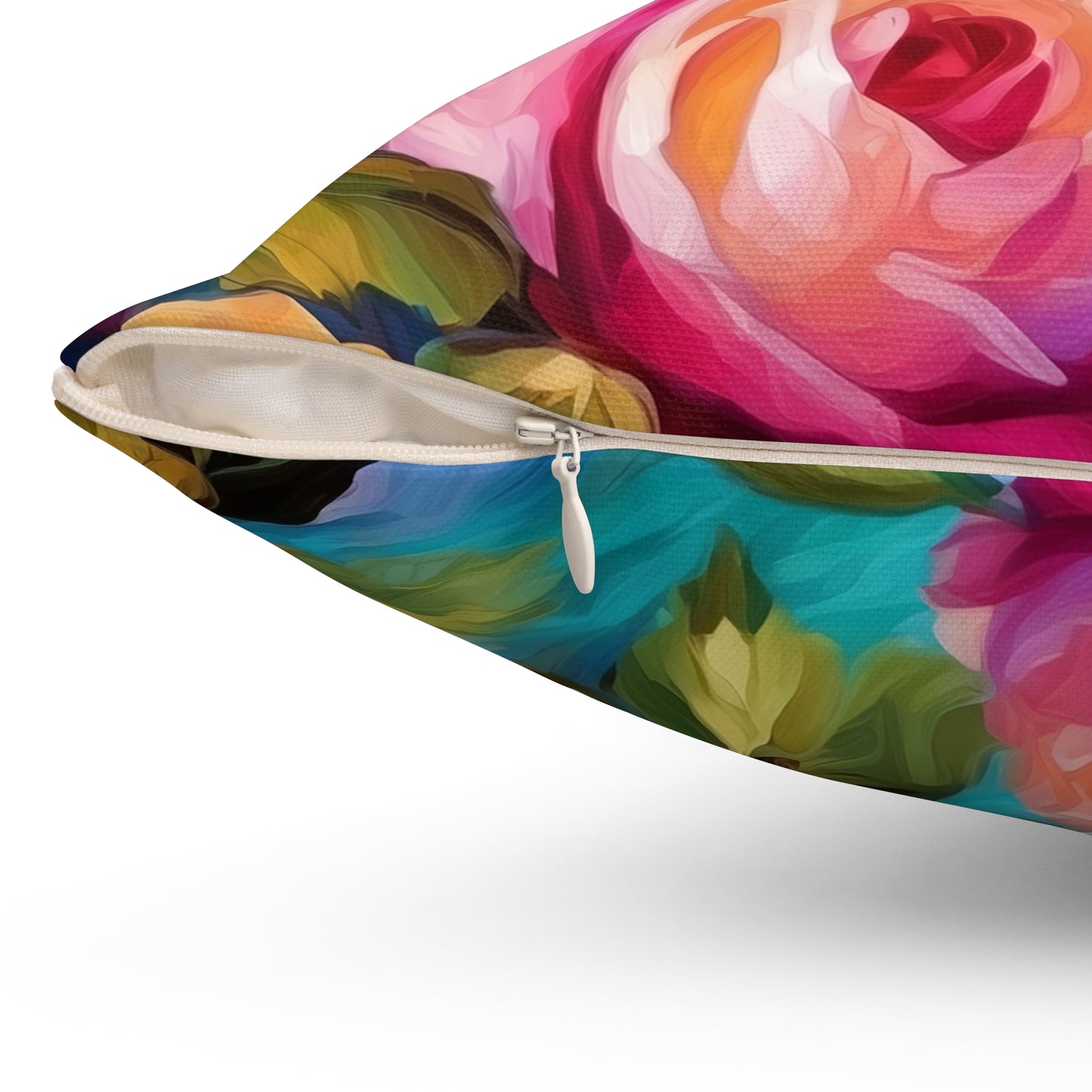 Fauvism inspired Colorful Roses Square Pillow