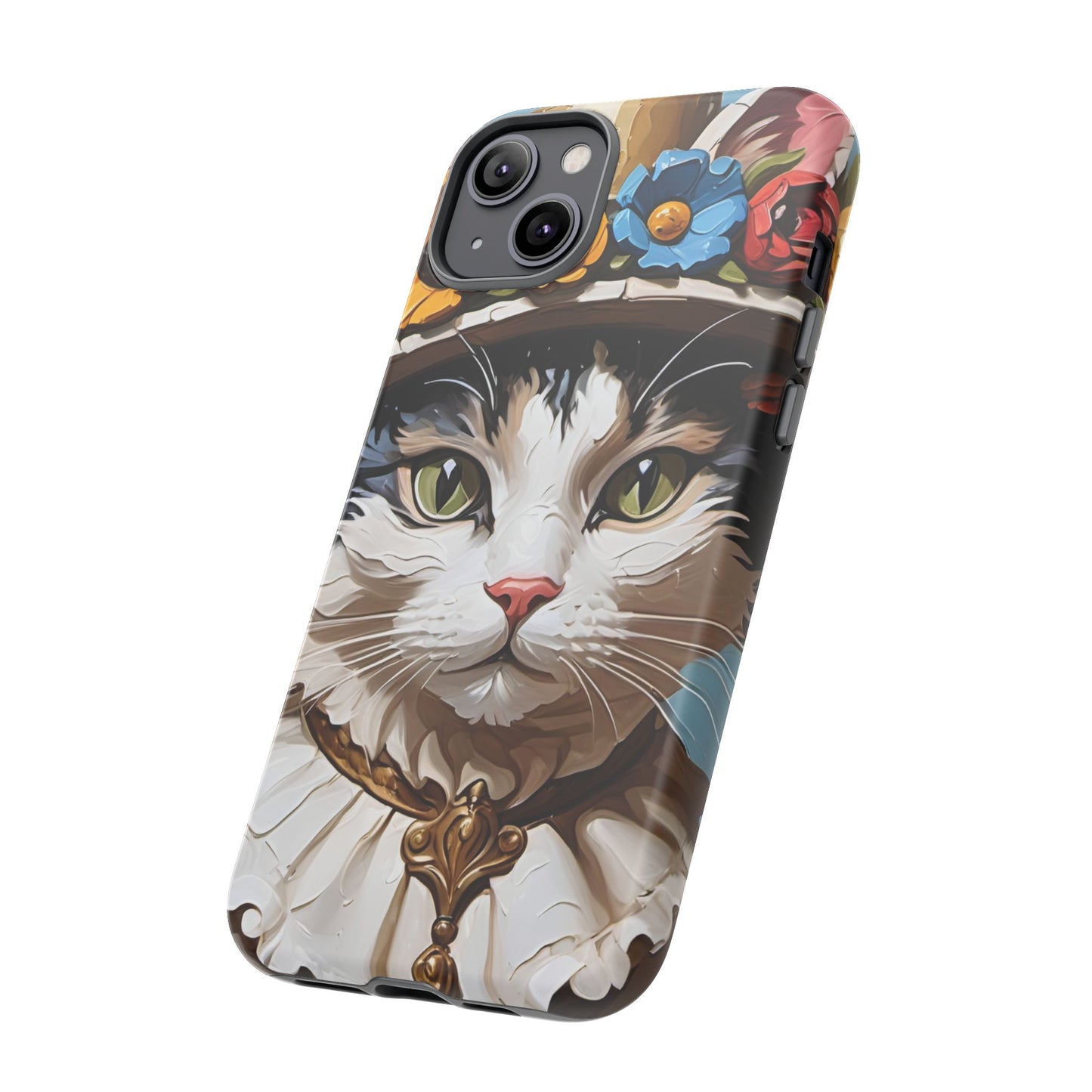 Oil Painting Cat Tough Phone Cases (A Lady)