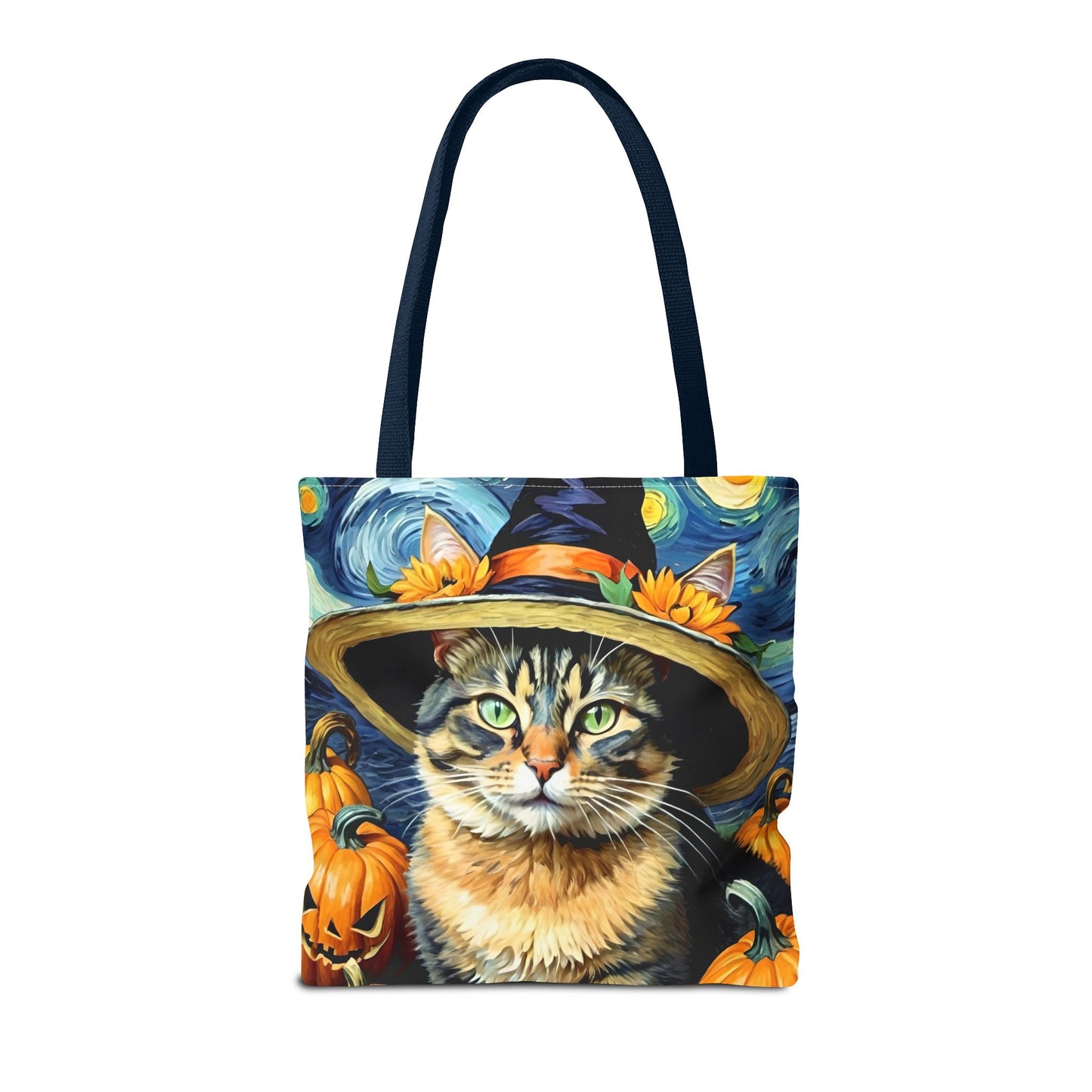 Van Gogh-Inspired Halloween Cat Tote