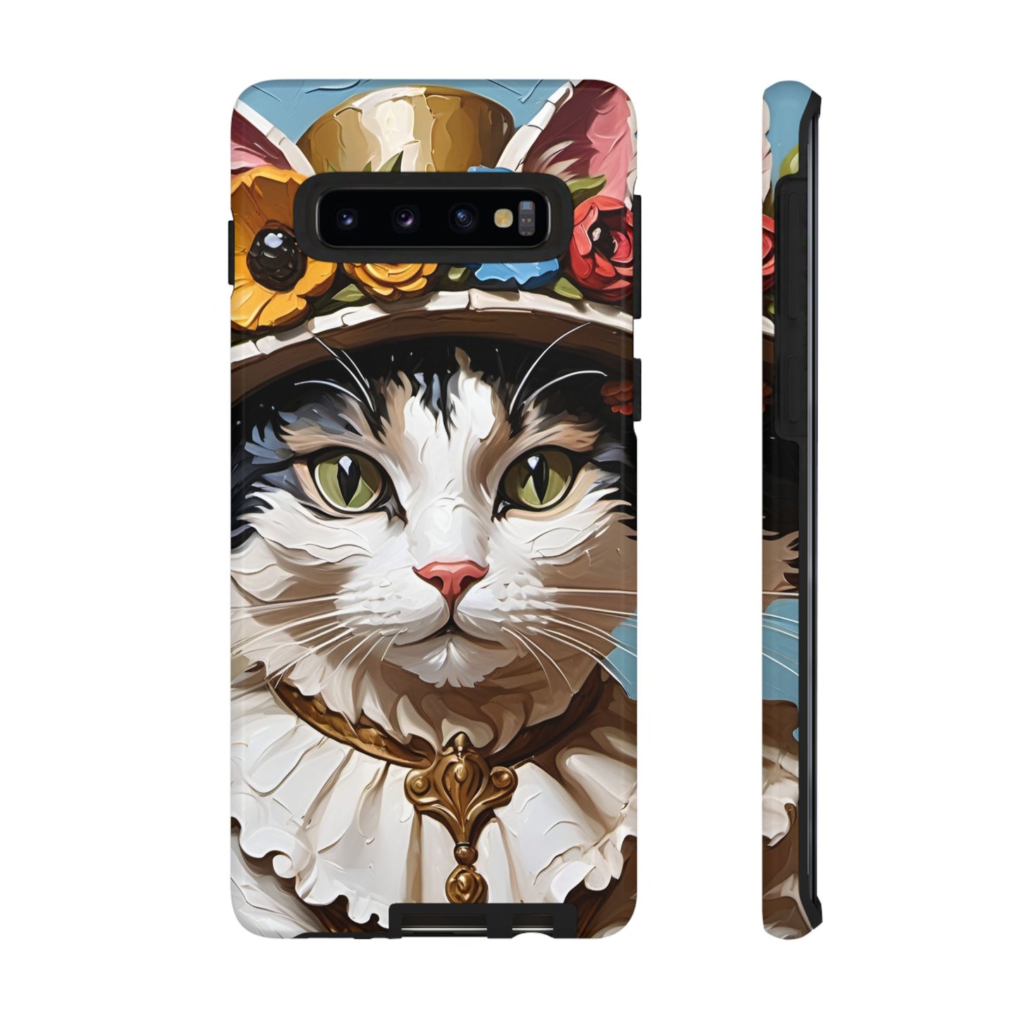 Oil Painting Cat Tough Phone Cases (A Lady)