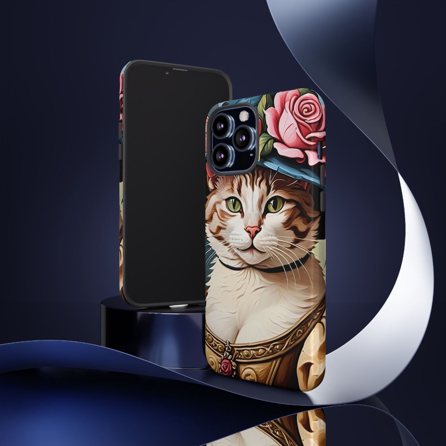 Oil Painting Cat Tough Phone Cases (A Lady 2)