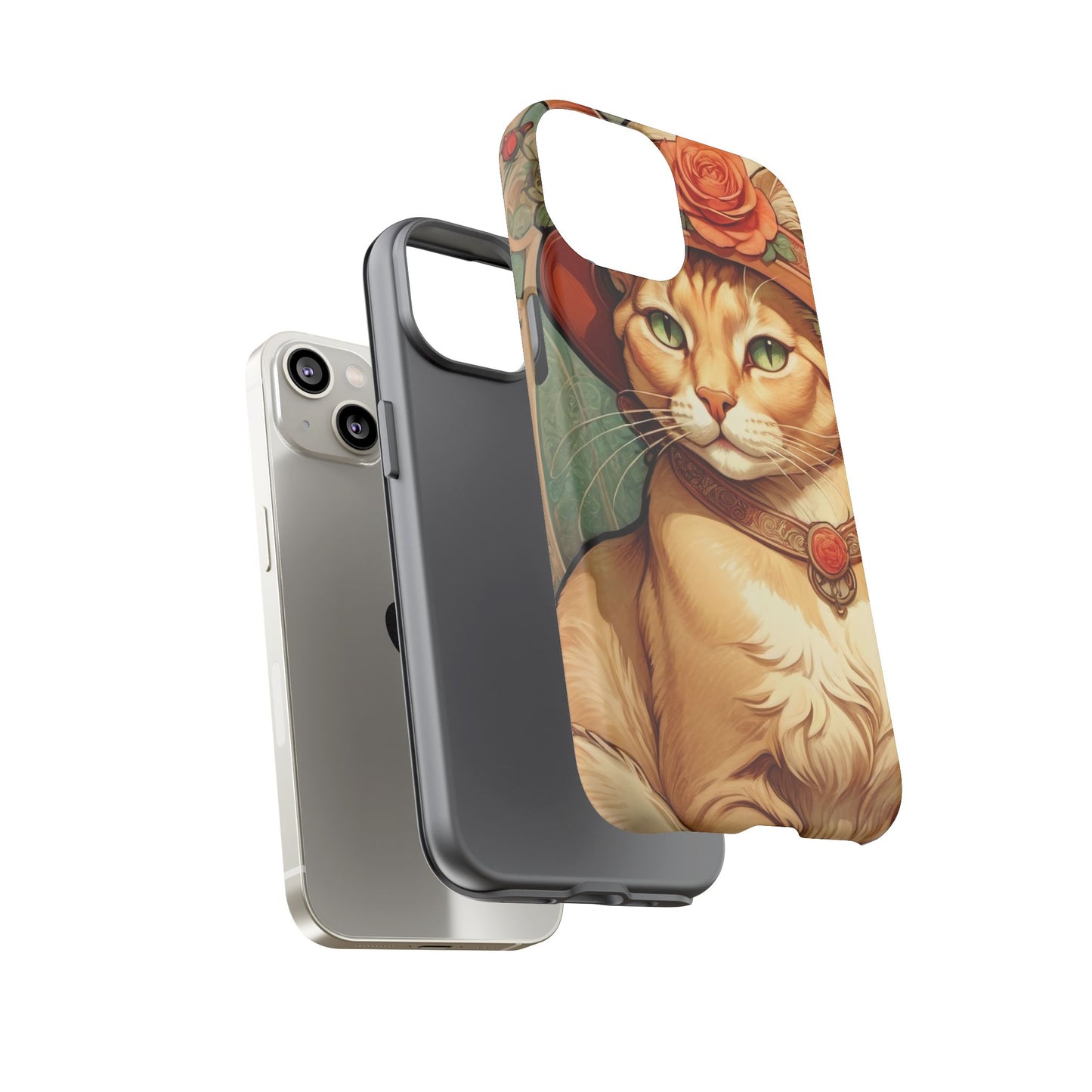Alphonse Mucha Tough Phone Cases (A lady cat)