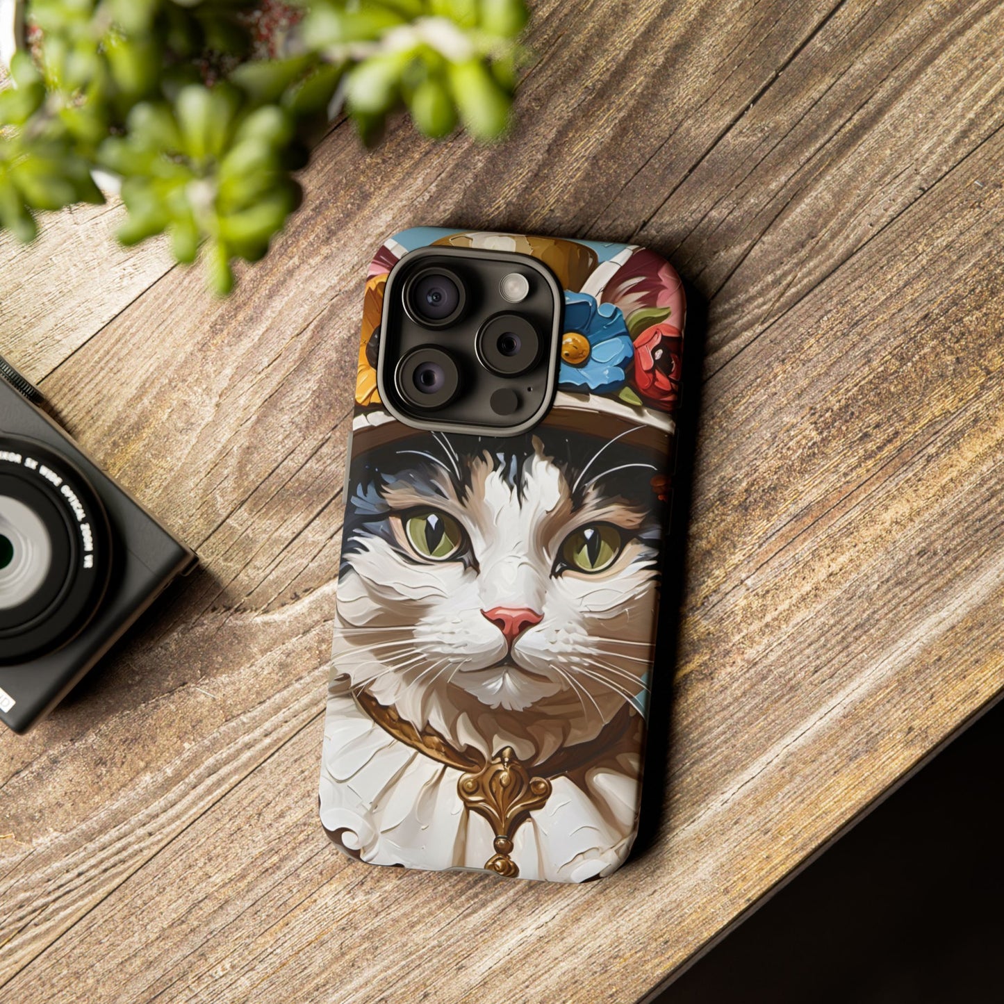 Oil Painting Cat Tough Phone Cases (A Lady)