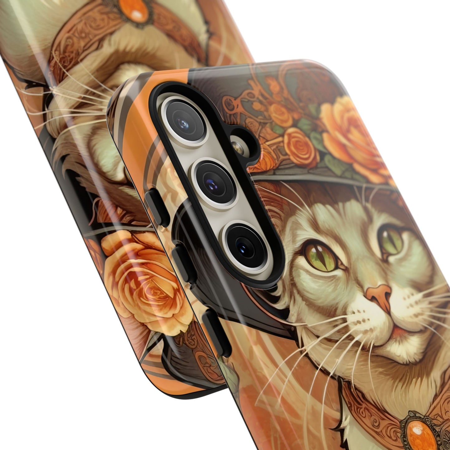 Halloween Alphonse Mucha Tough Phone Cases (A gentleman cat)