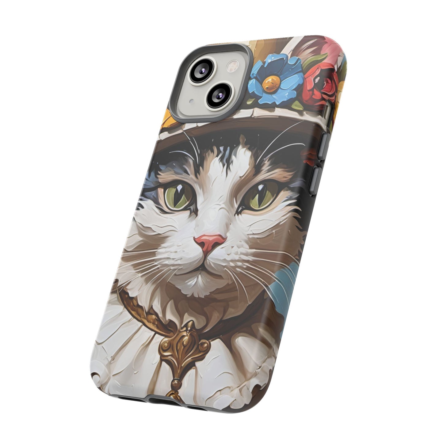Oil Painting Cat Tough Phone Cases (A Lady)