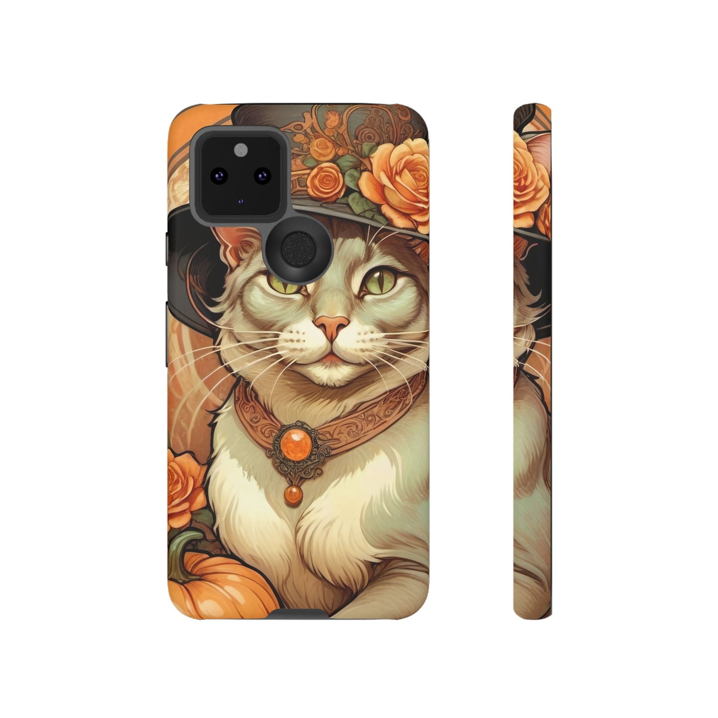 Halloween Alphonse Mucha Tough Phone Cases (A gentleman cat)