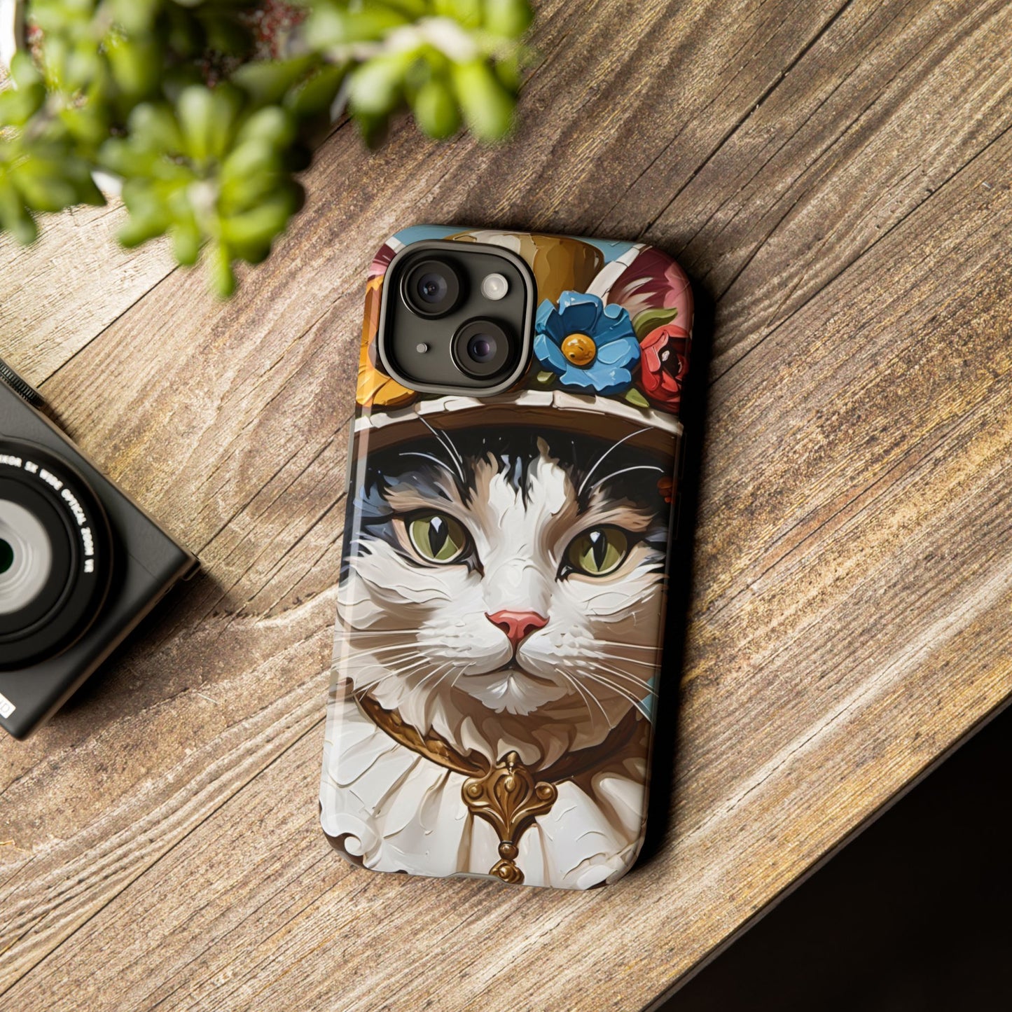 Oil Painting Cat Tough Phone Cases (A Lady)