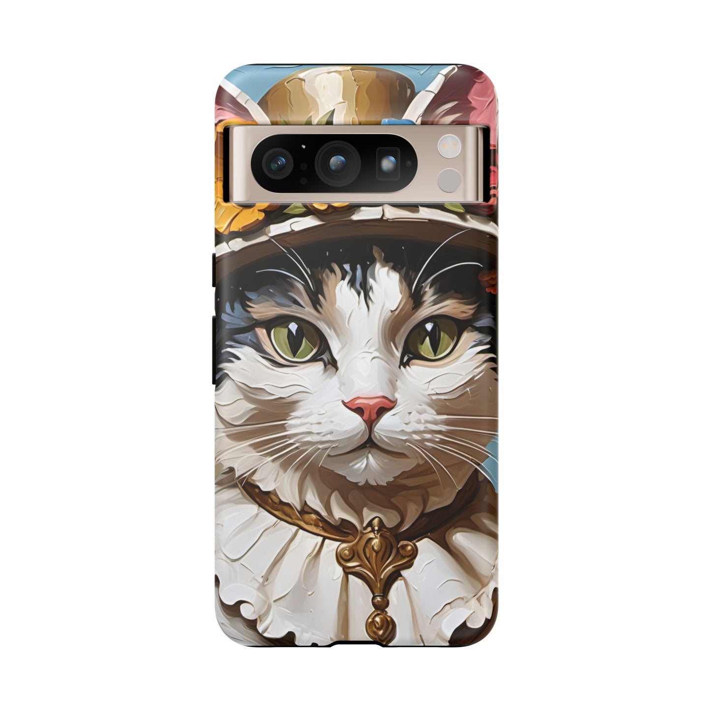 Oil Painting Cat Tough Phone Cases (A Lady)
