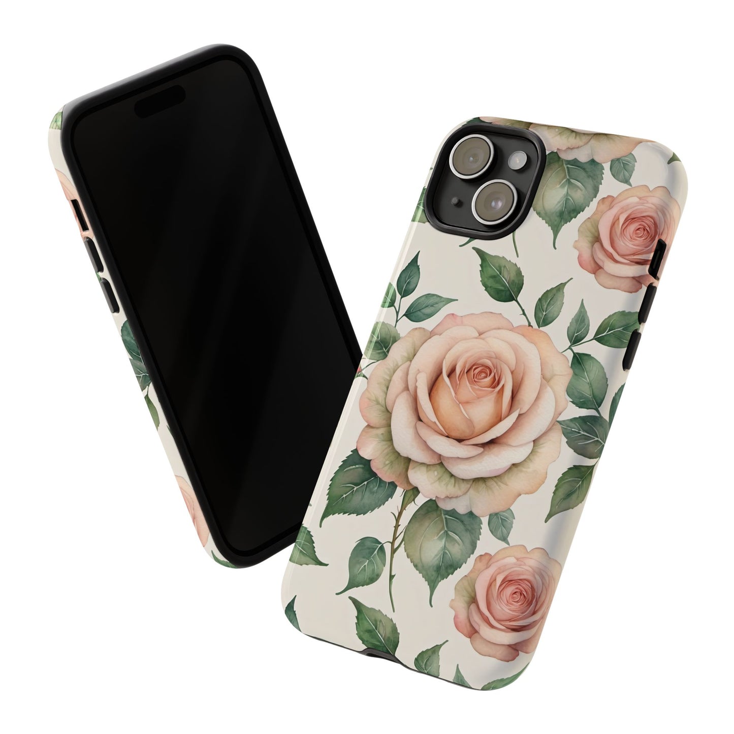 Watercolor Large Roses Tough Cases