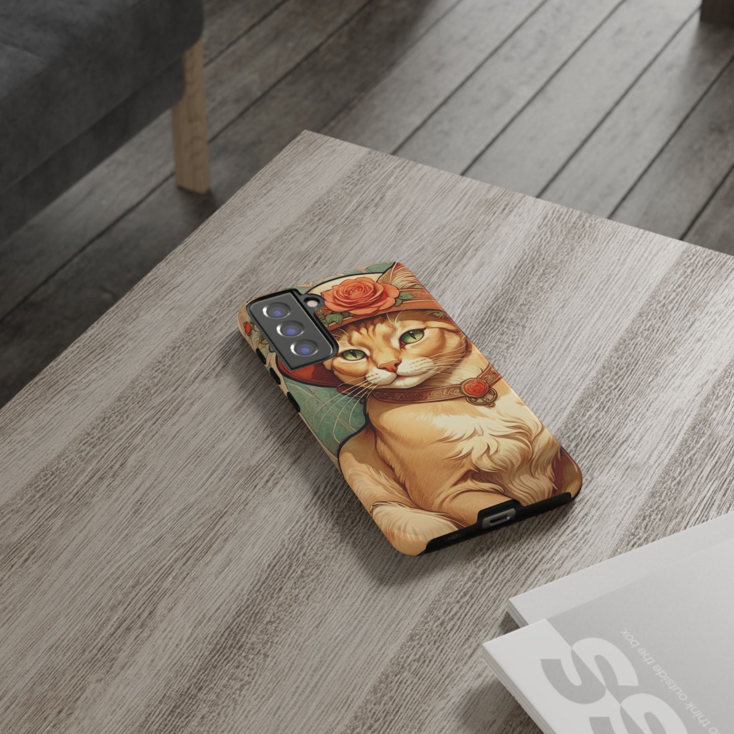 Alphonse Mucha Tough Phone Cases (A lady cat)