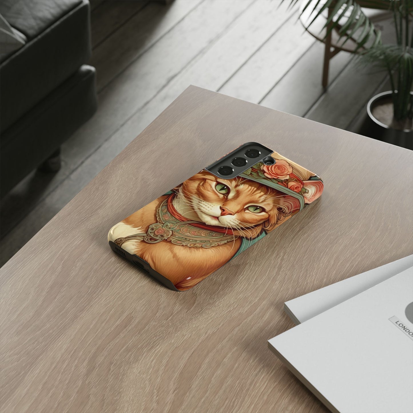 Alphonse Mucha Tough Phone Cases (A lady cat 2)