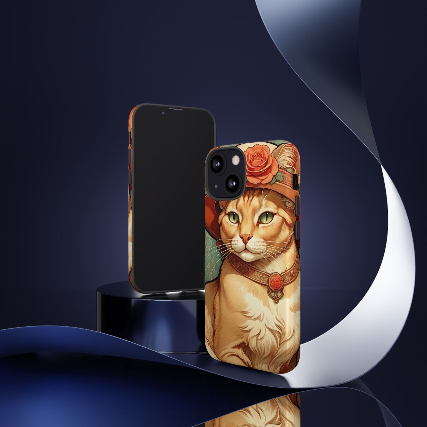 Alphonse Mucha Tough Phone Cases (A lady cat)