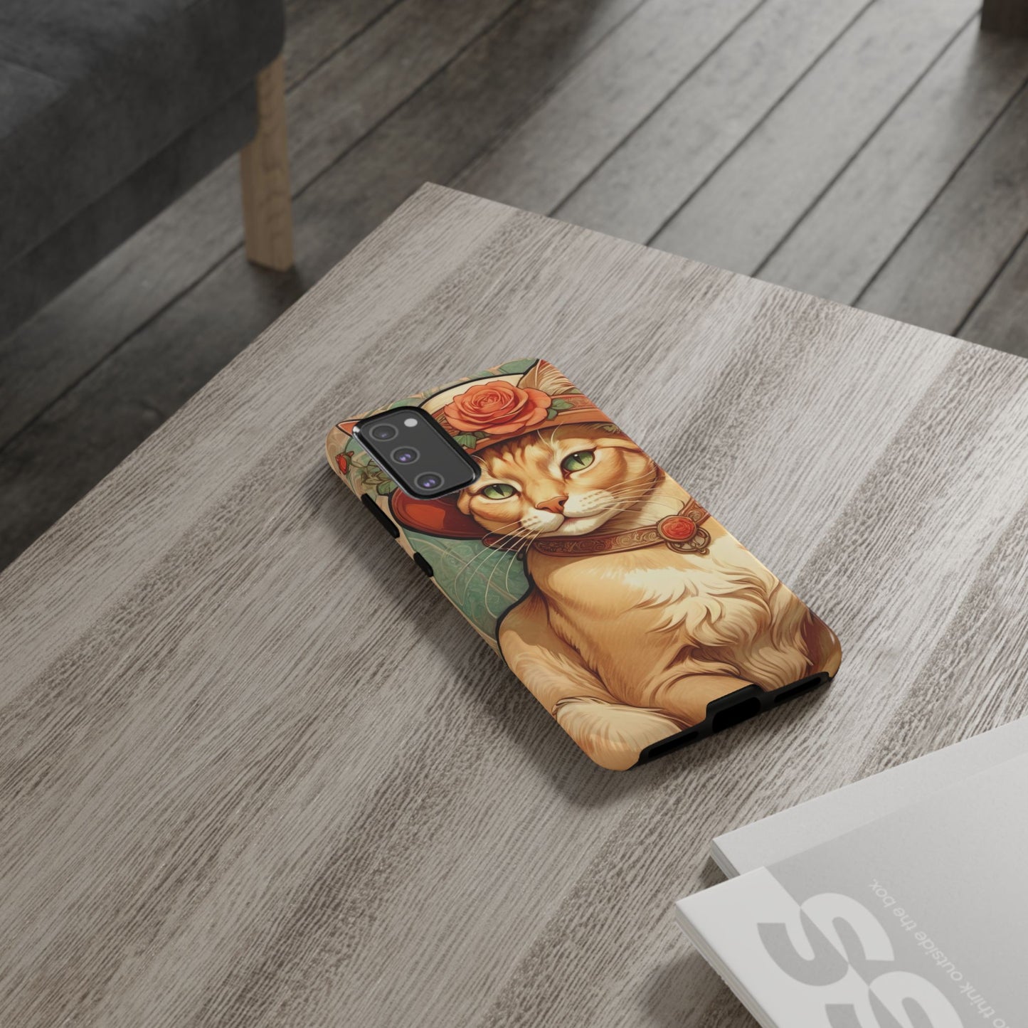 Alphonse Mucha Tough Phone Cases (A lady cat)