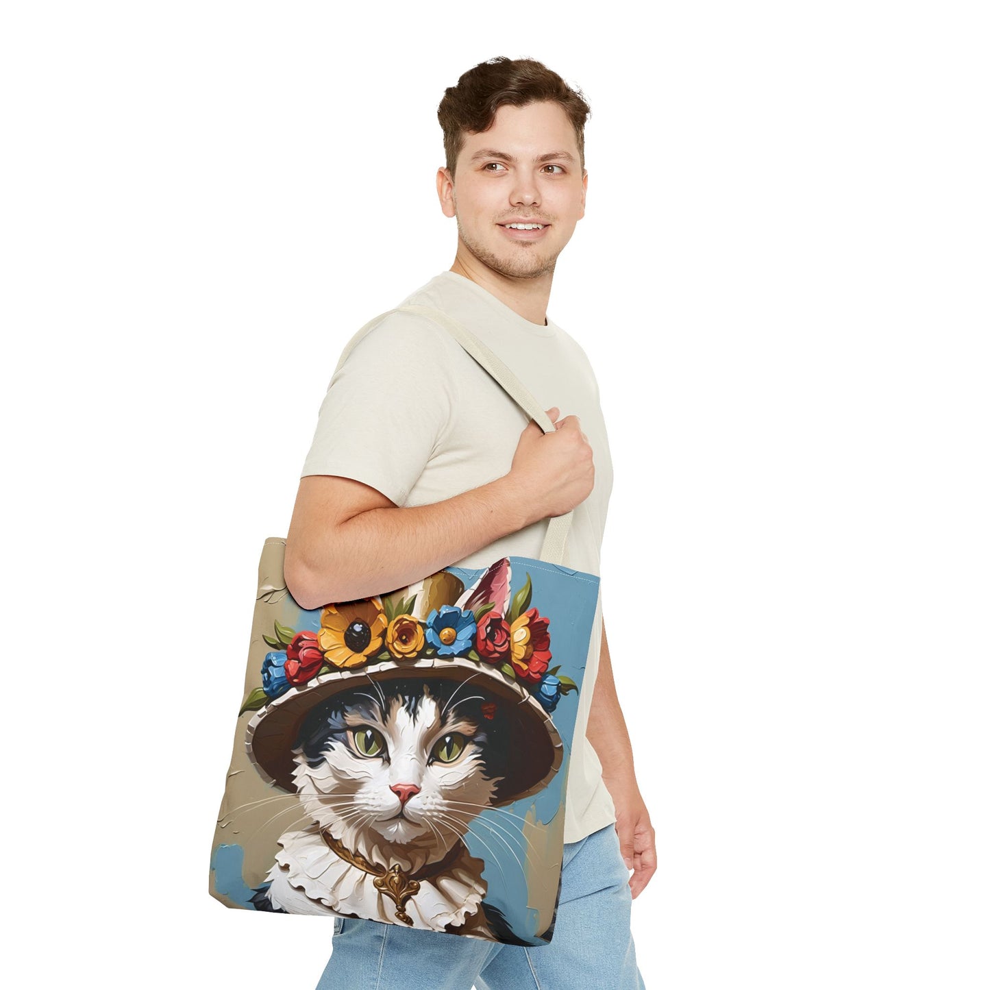 Cat Portrait in Oil Tote Bag