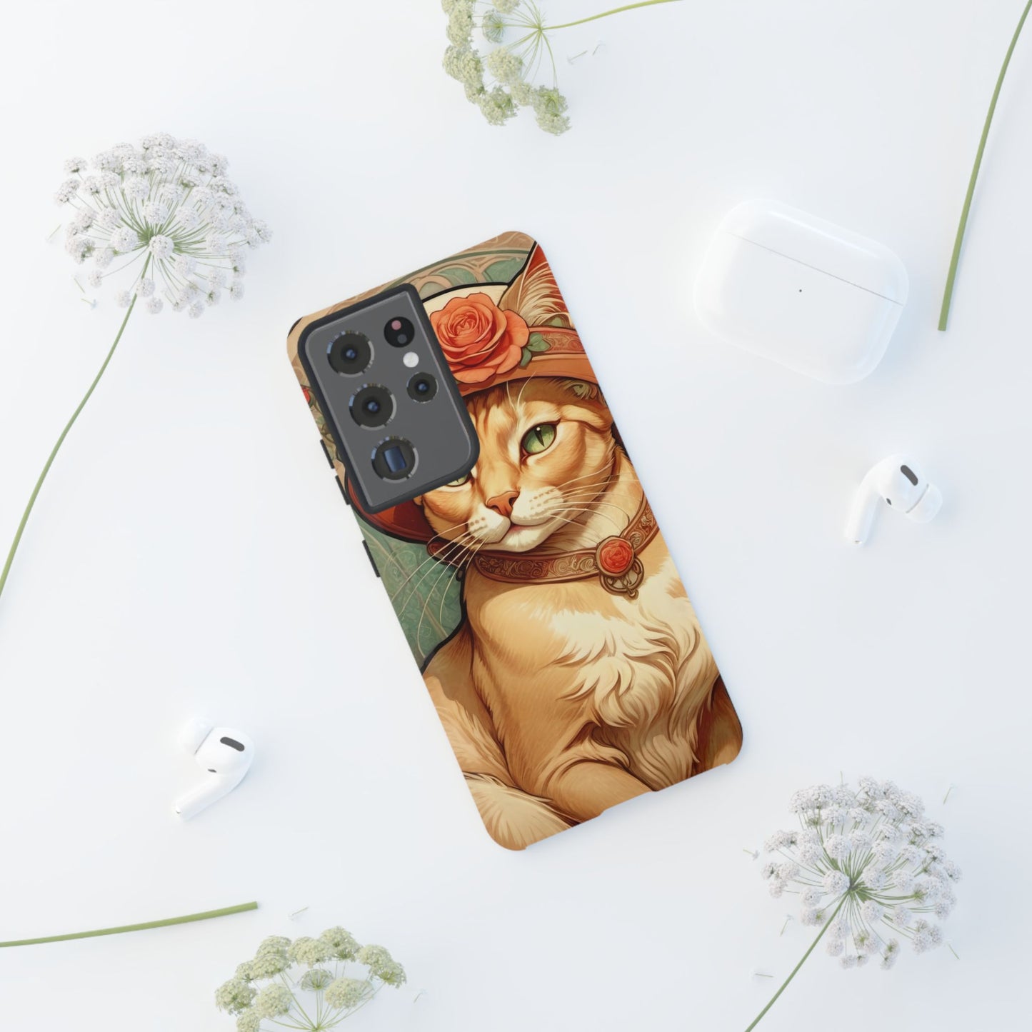 Alphonse Mucha Tough Phone Cases (A lady cat)