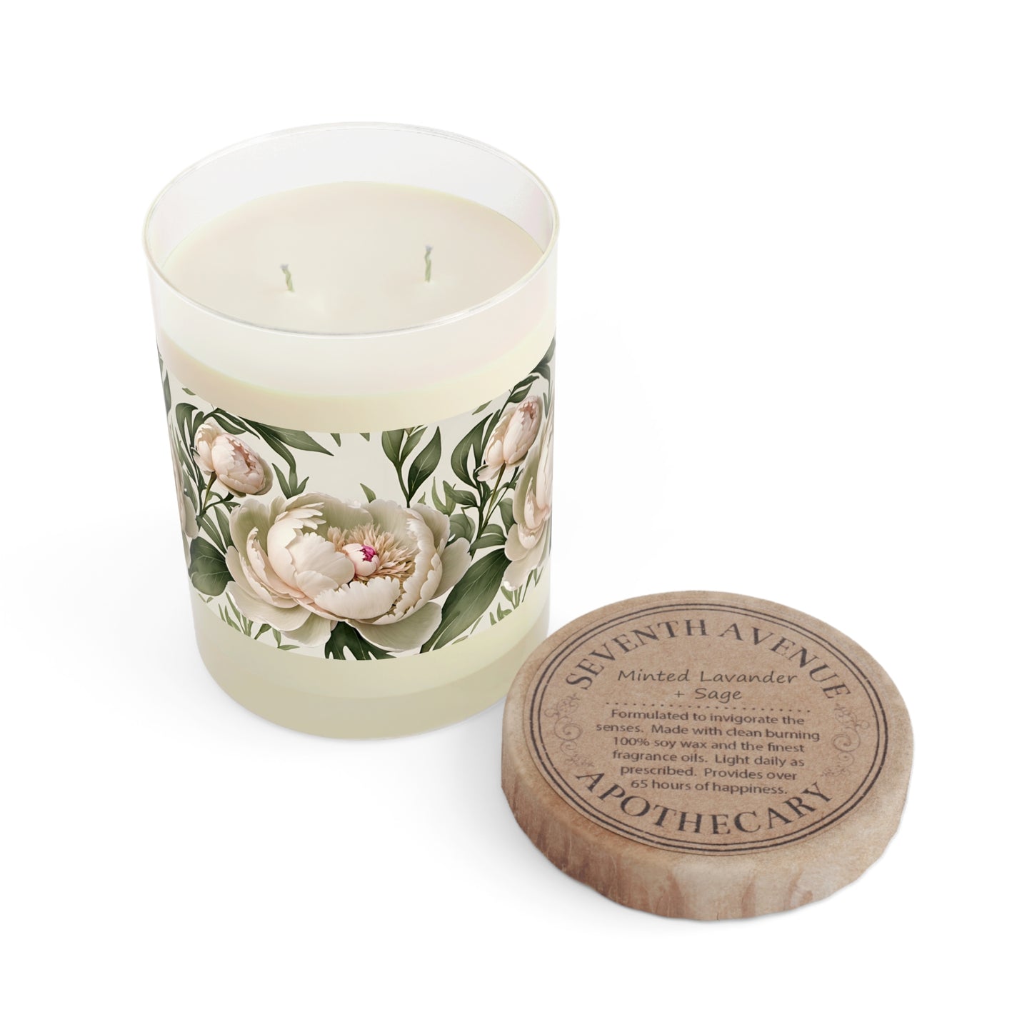 Peony Blossom Scented Candle - Full Glass, 11oz
