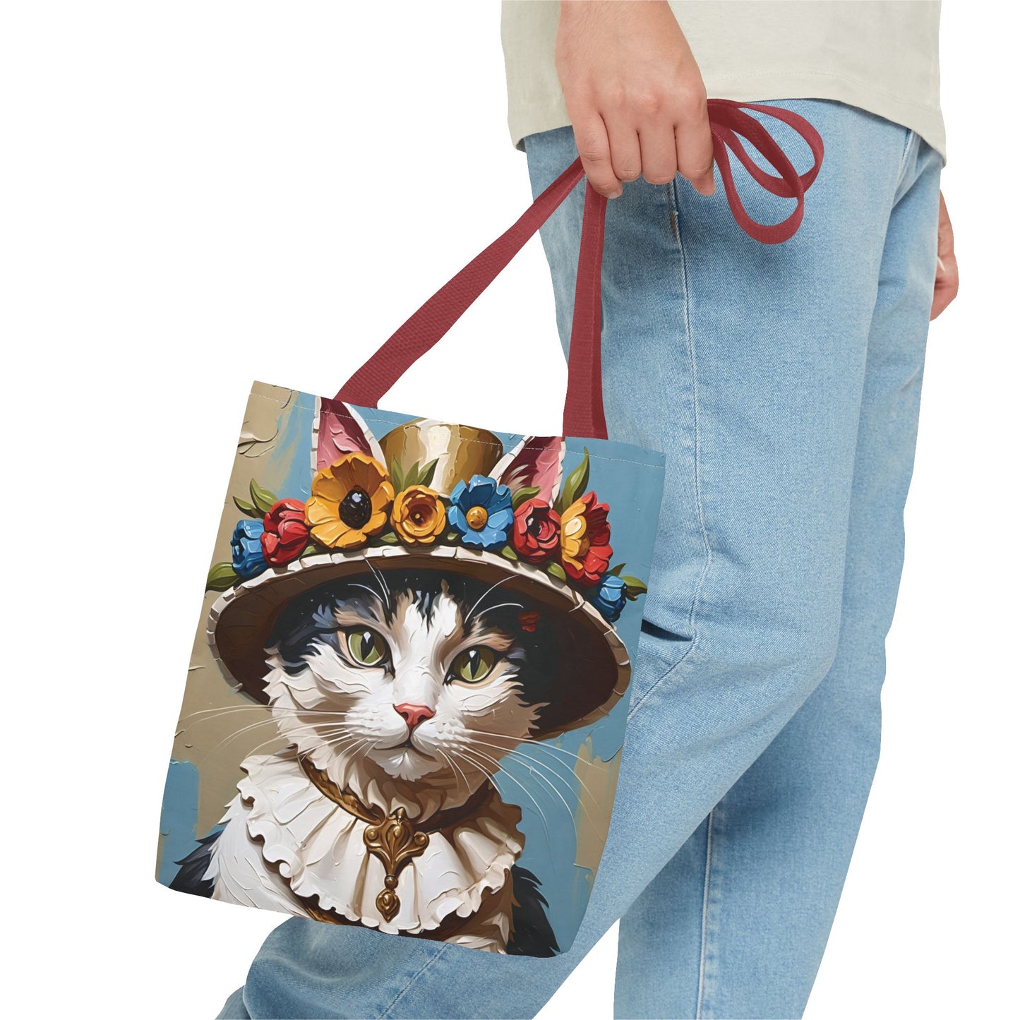 Cat Portrait in Oil Tote Bag