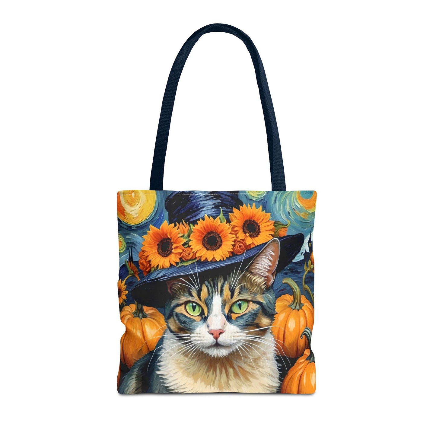 Van Gogh-Inspired Halloween Cat Tote