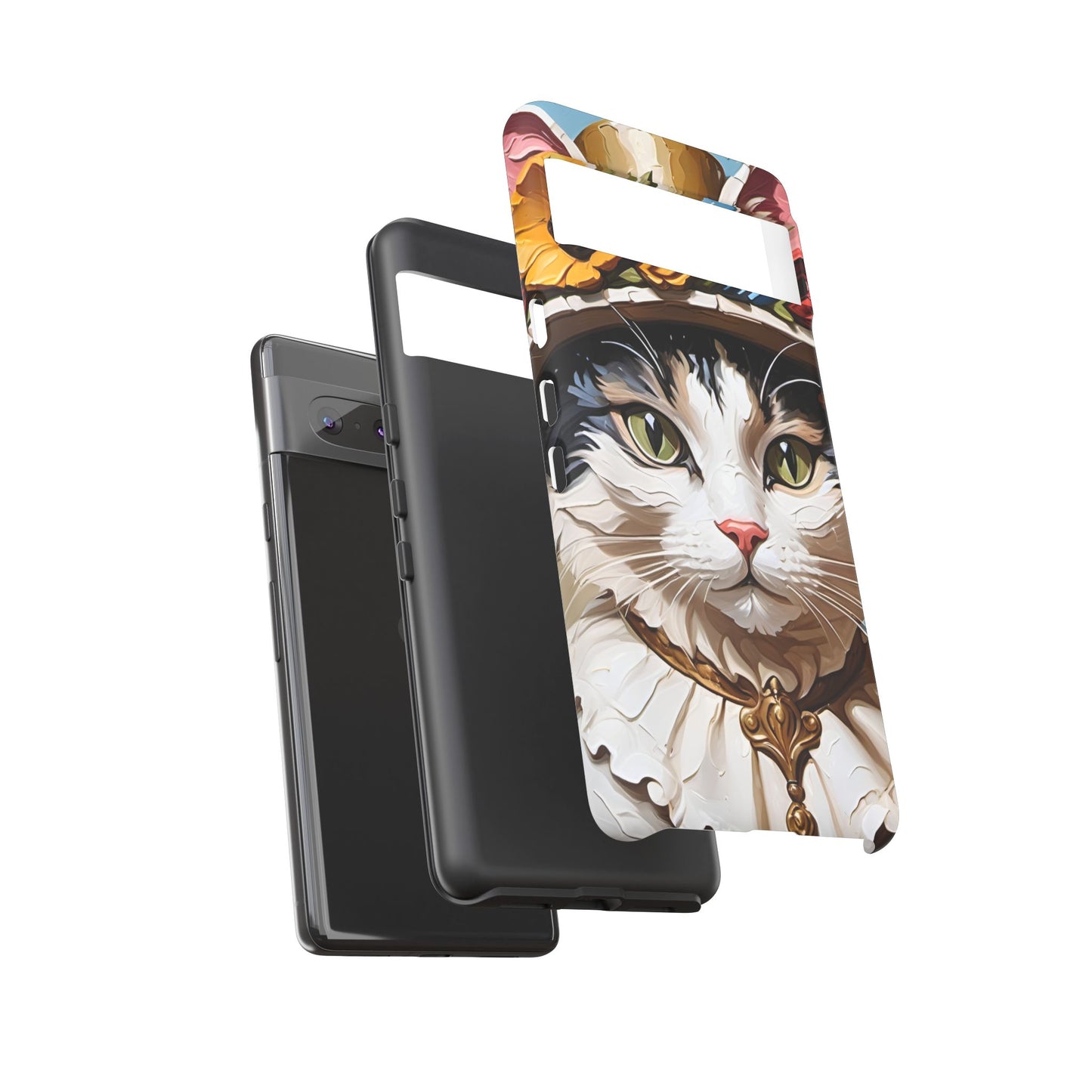 Oil Painting Cat Tough Phone Cases (A Lady)