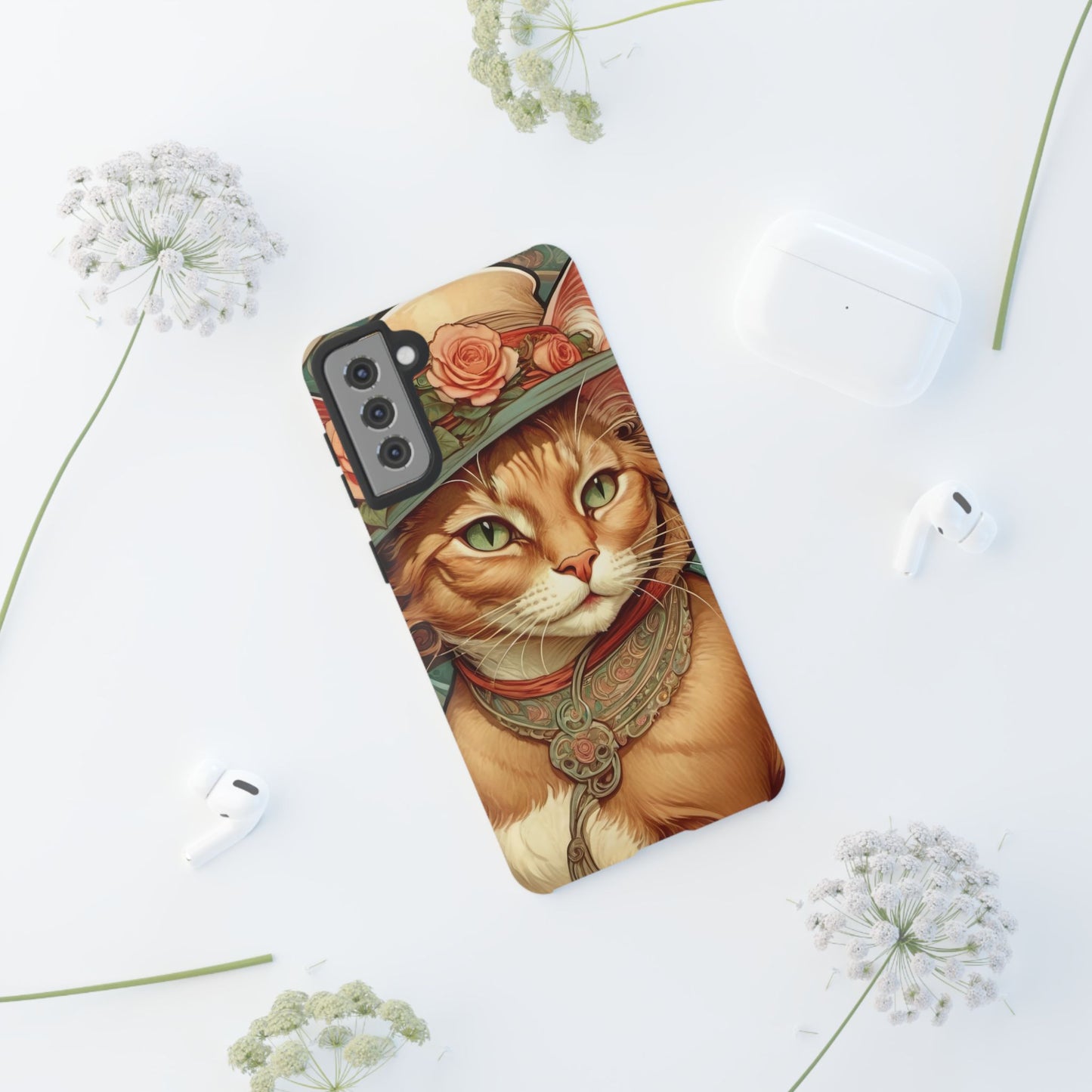 Alphonse Mucha Tough Phone Cases (A lady cat 2)