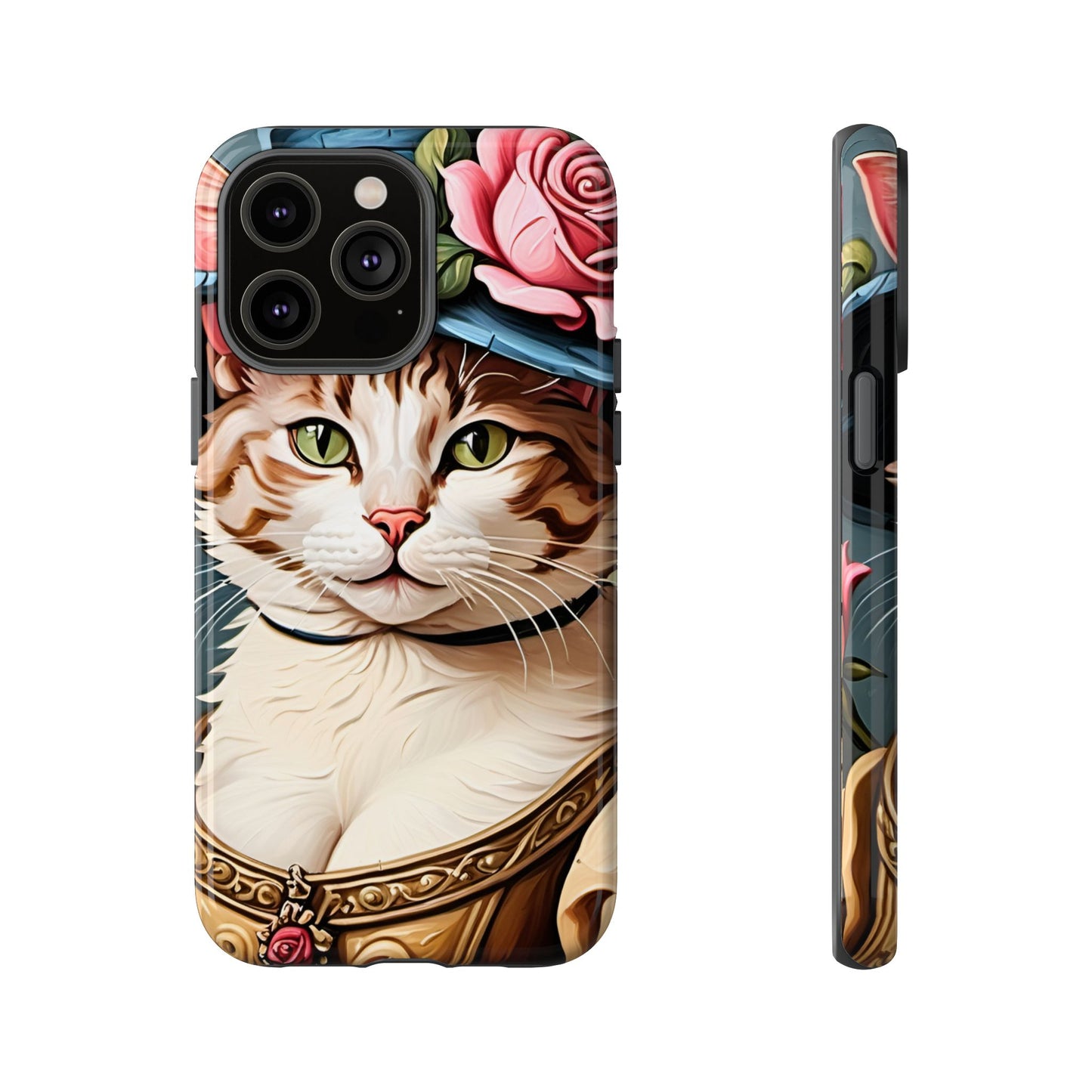 Oil Painting Cat Tough Phone Cases (A Lady 2)