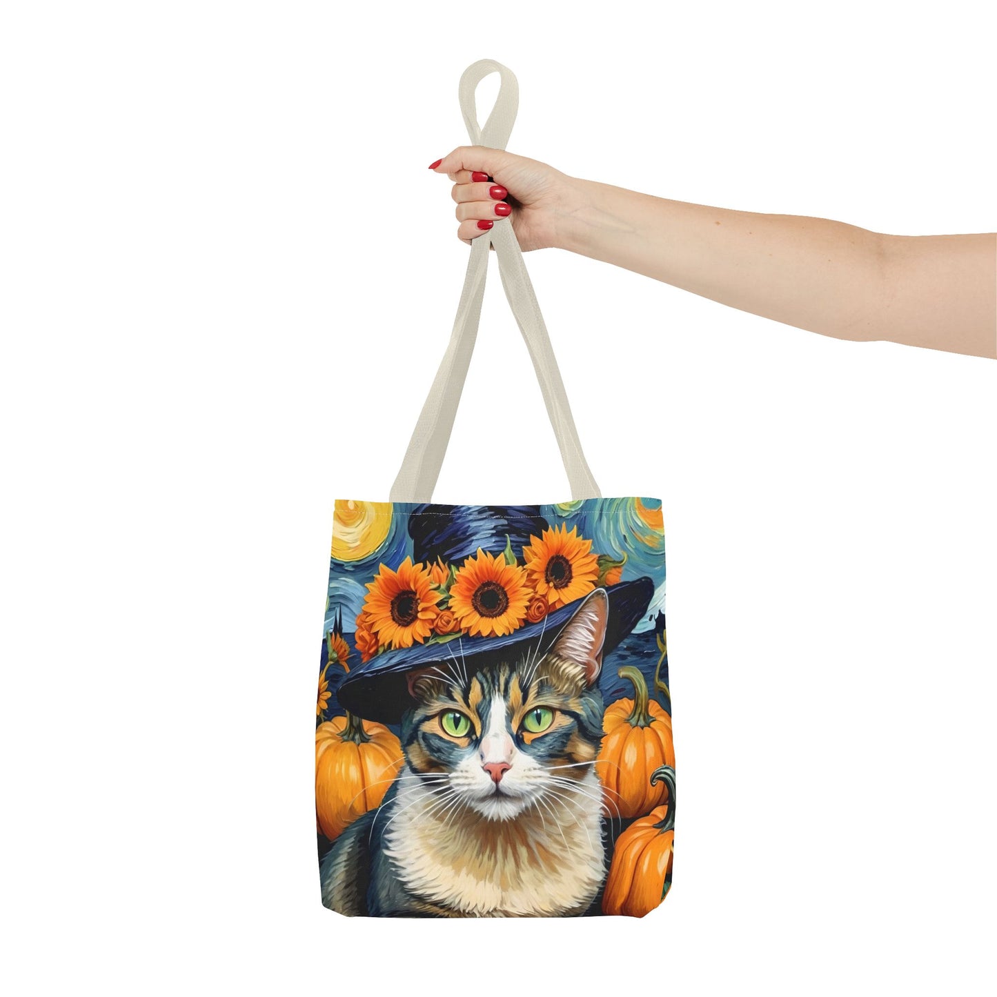 Van Gogh-Inspired Halloween Cat Tote