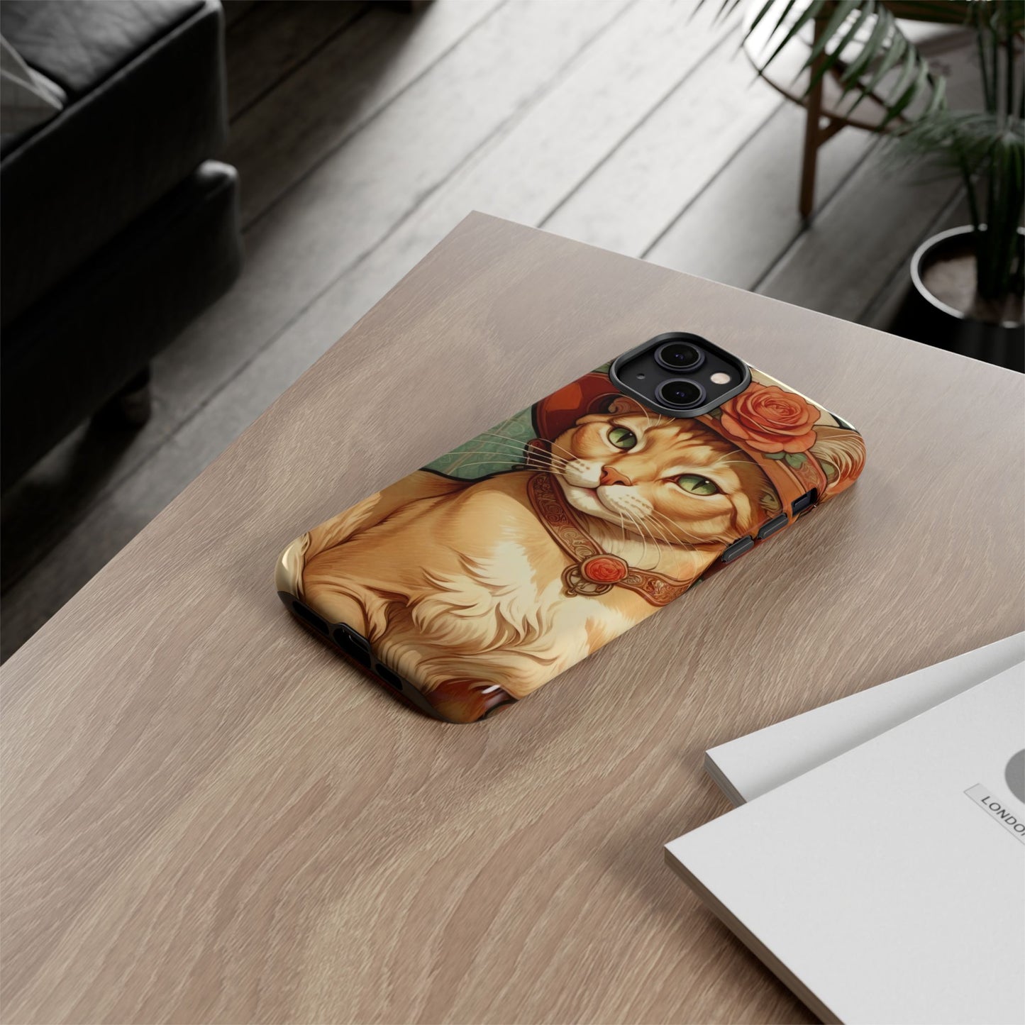Alphonse Mucha Tough Phone Cases (A lady cat)