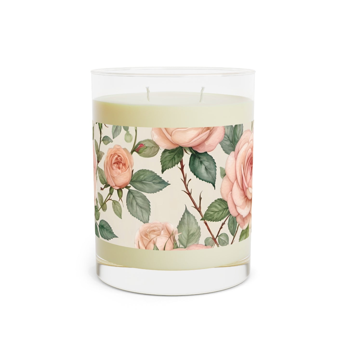 Watercolor Roses Scented Candle 2 - Full Glass, 11oz