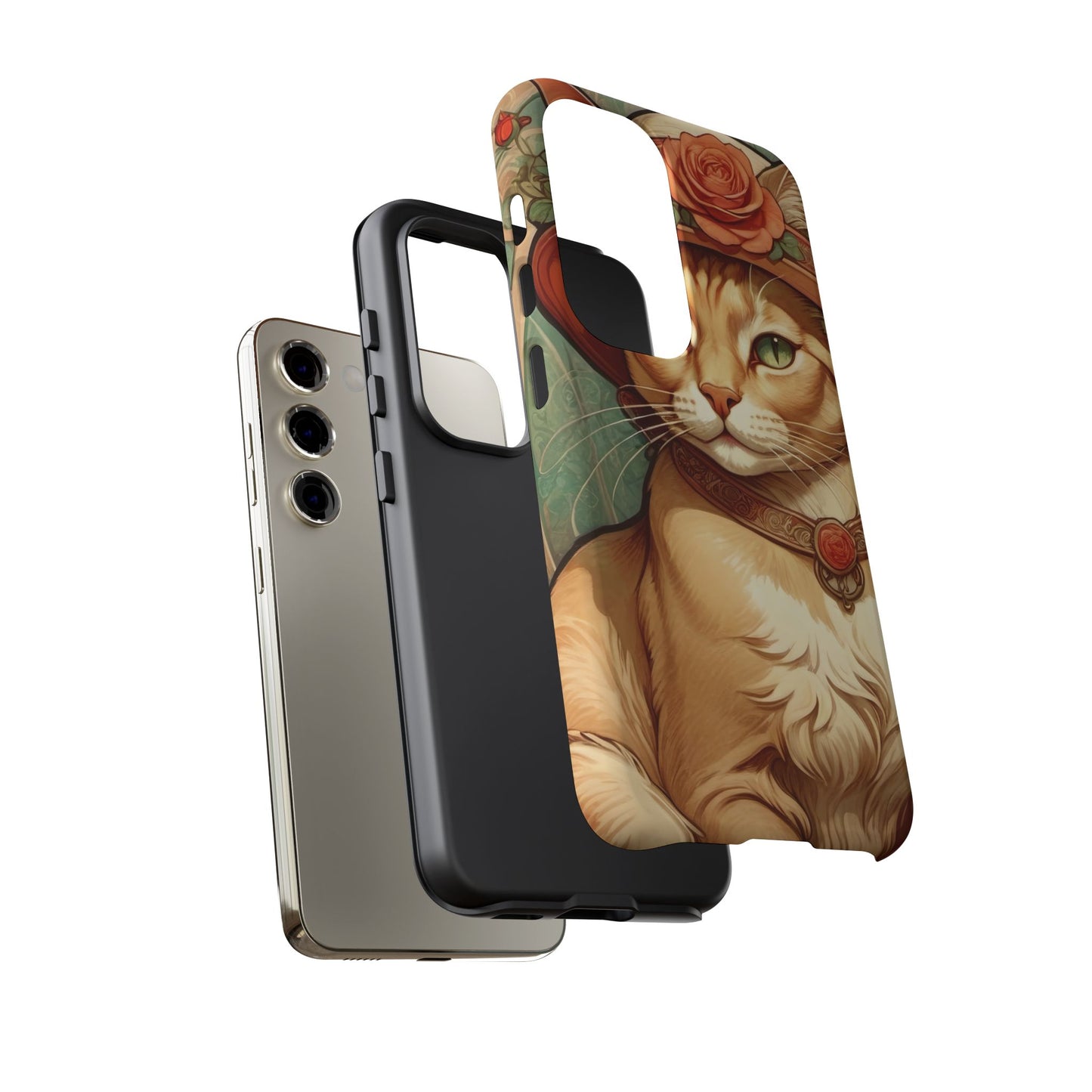 Alphonse Mucha Tough Phone Cases (A lady cat)