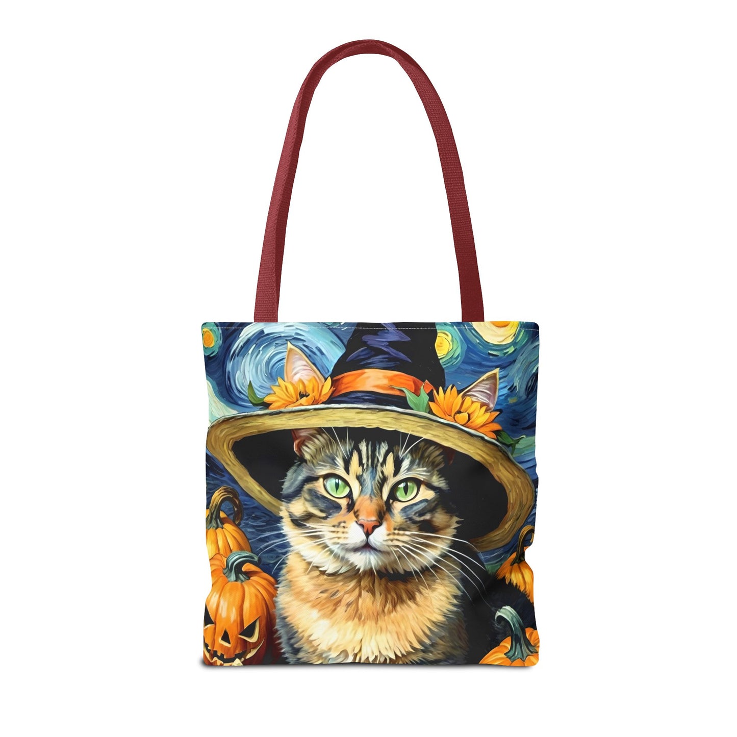 Van Gogh-Inspired Halloween Cat Tote