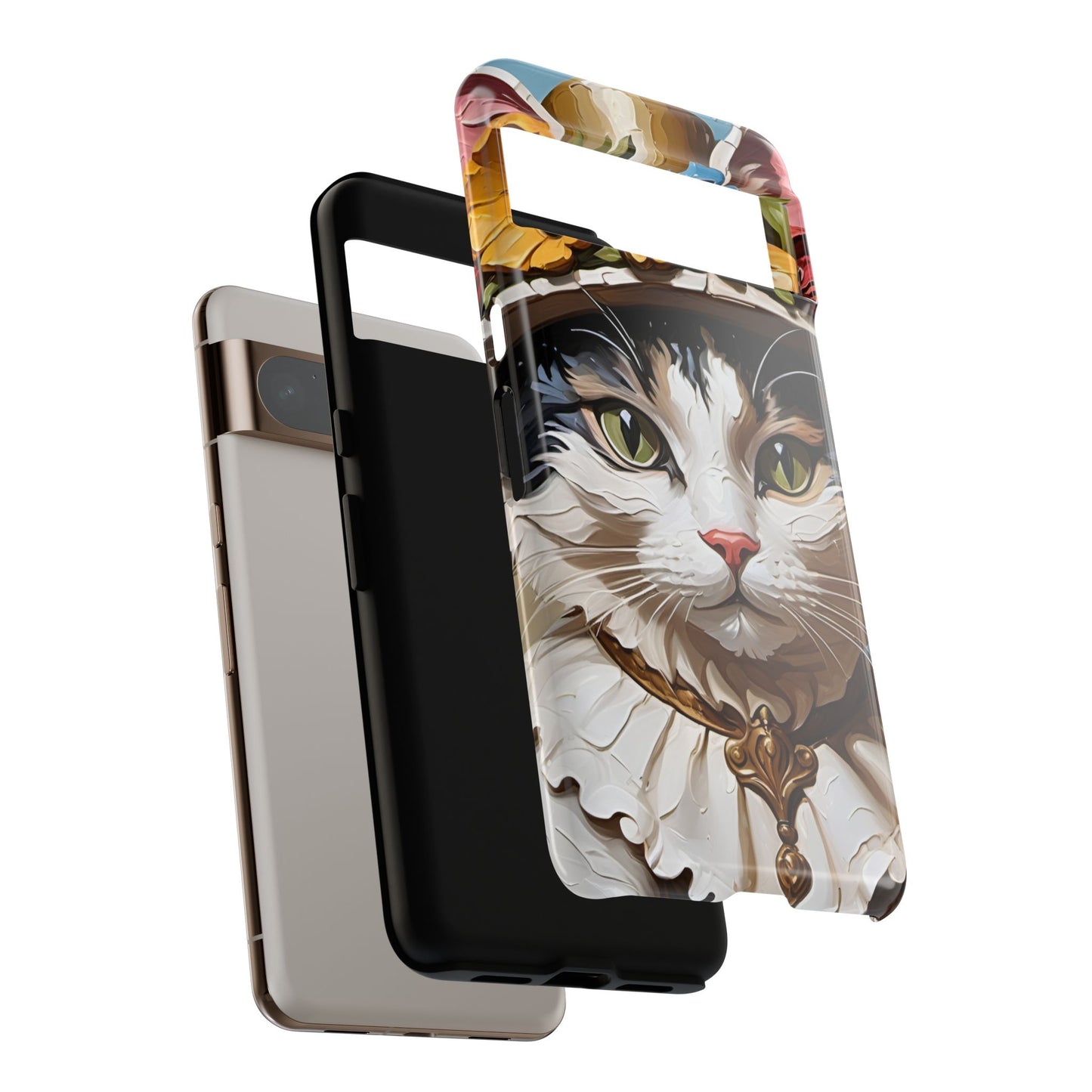 Oil Painting Cat Tough Phone Cases (A Lady)
