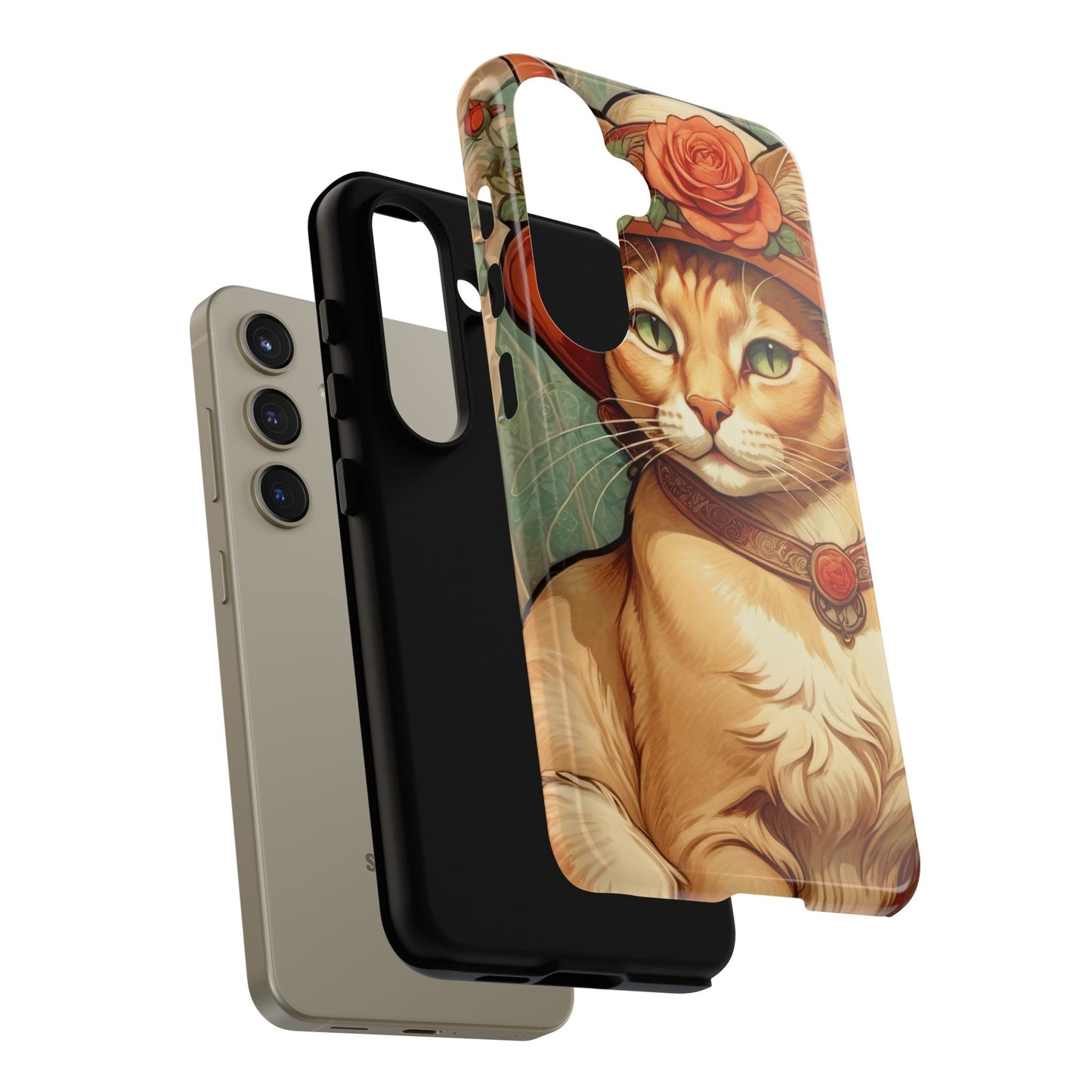 Alphonse Mucha Tough Phone Cases (A lady cat)