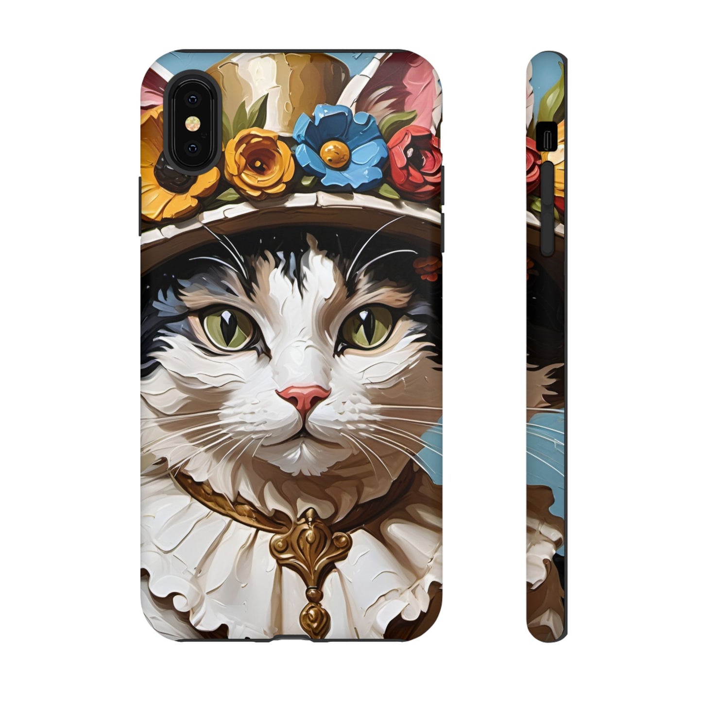 Oil Painting Cat Tough Phone Cases (A Lady)