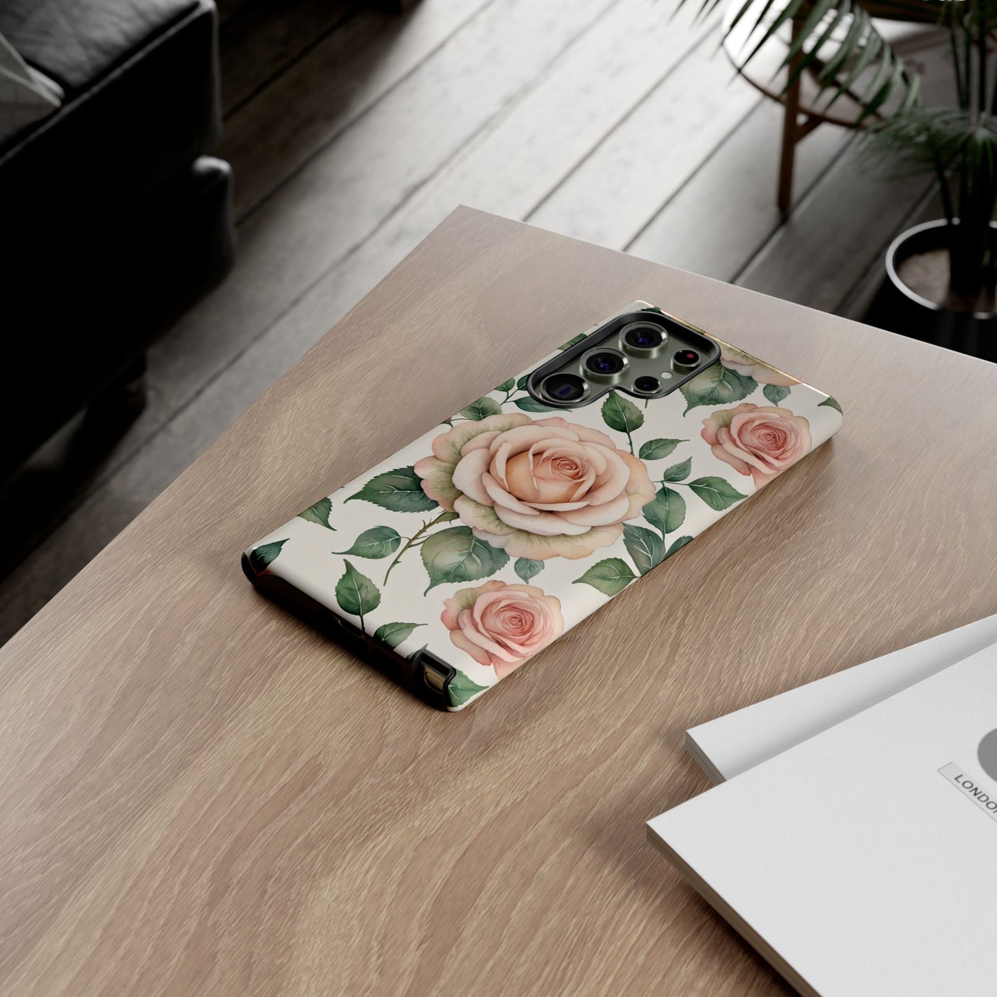 Watercolor Large Roses Tough Cases