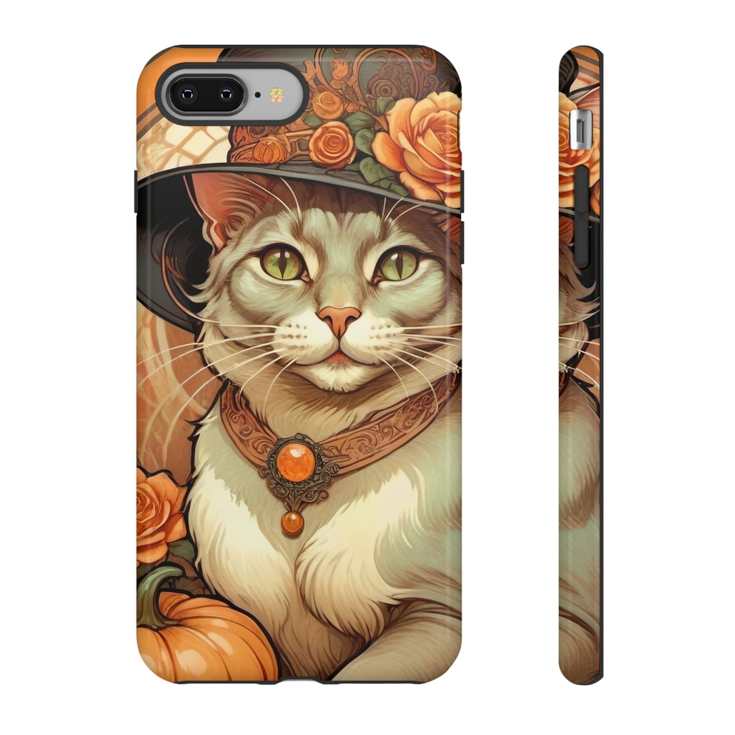 Halloween Alphonse Mucha Tough Phone Cases (A gentleman cat)