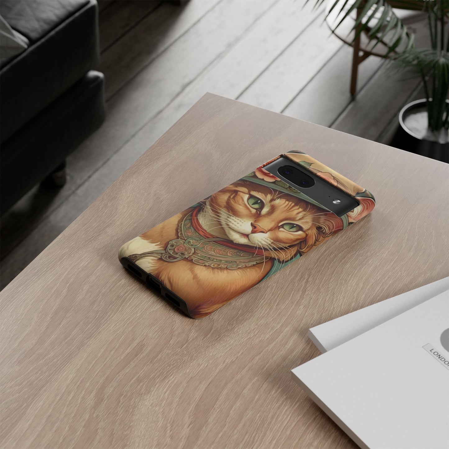 Alphonse Mucha Tough Phone Cases (A lady cat 2)