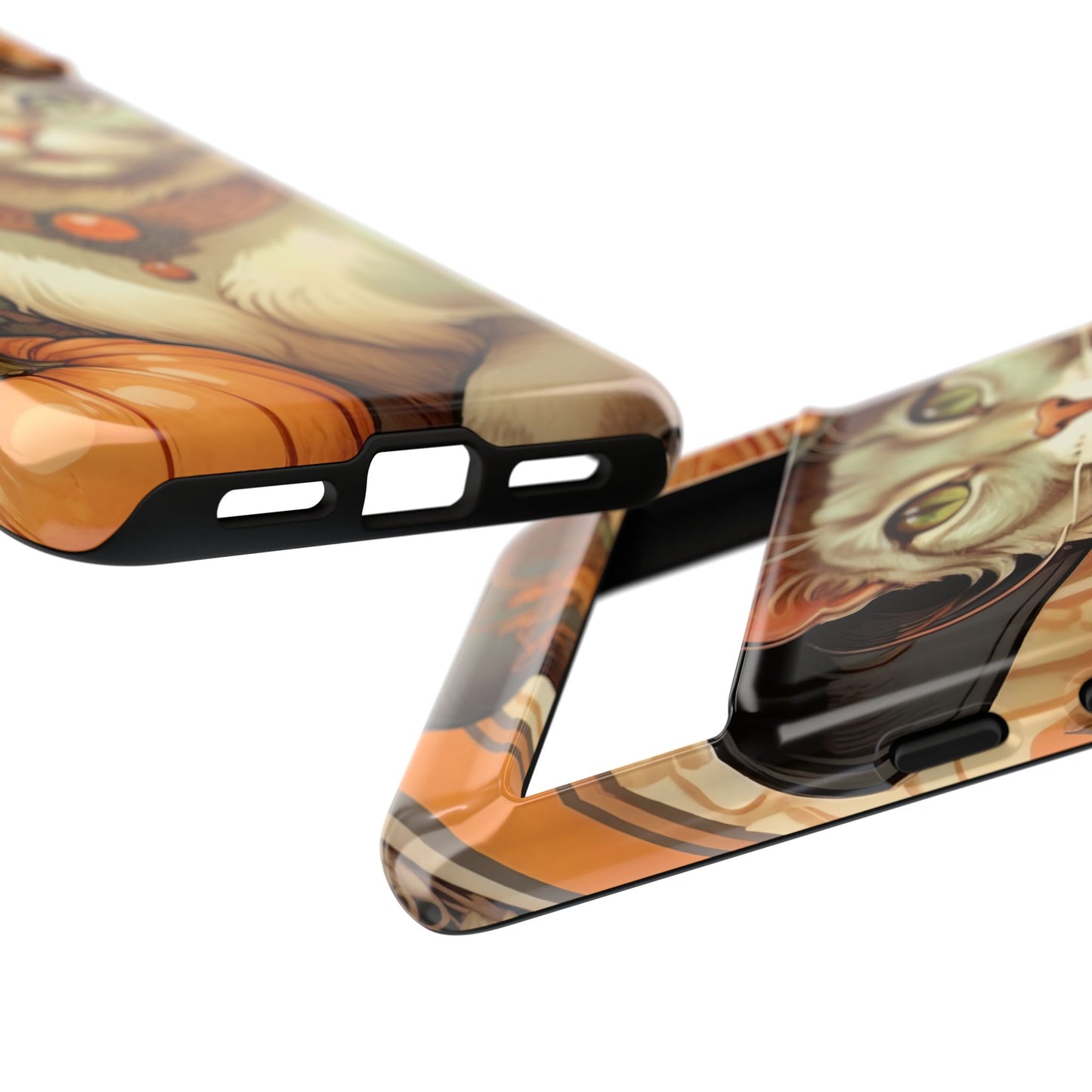 Halloween Alphonse Mucha Tough Phone Cases (A gentleman cat)