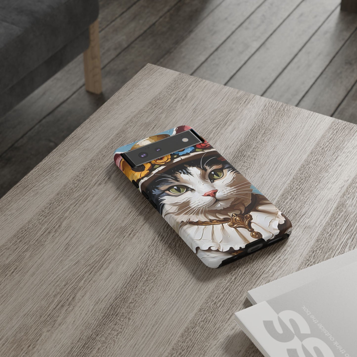 Oil Painting Cat Tough Phone Cases (A Lady)
