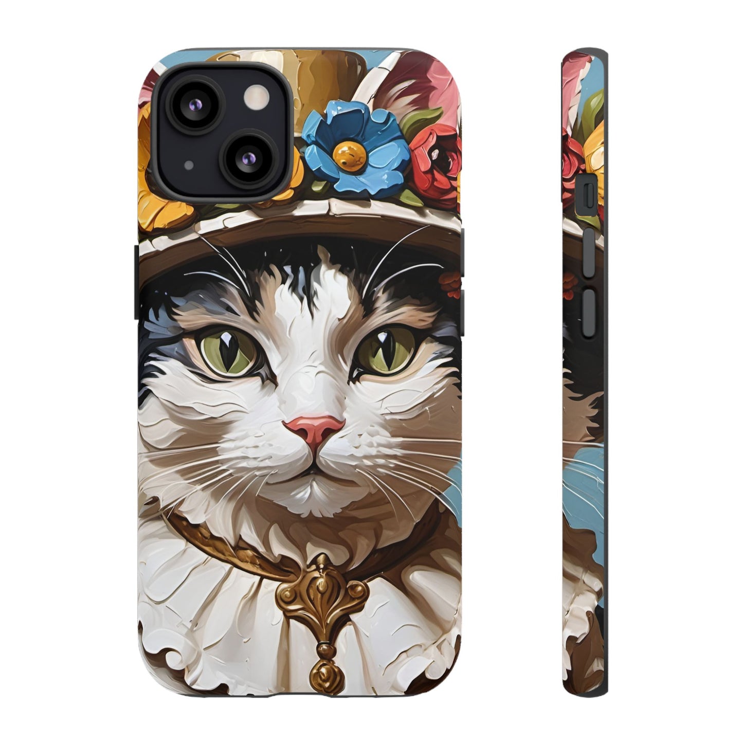Oil Painting Cat Tough Phone Cases (A Lady)