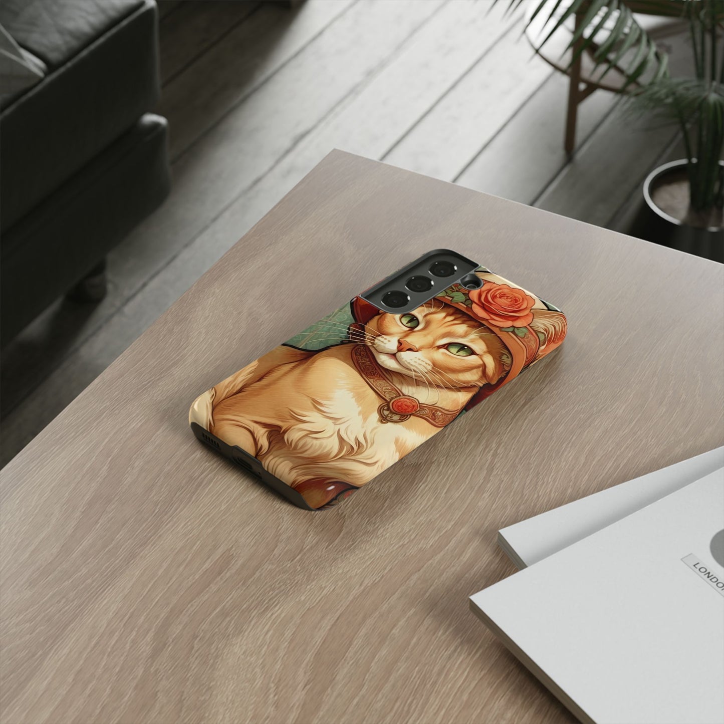 Alphonse Mucha Tough Phone Cases (A lady cat)
