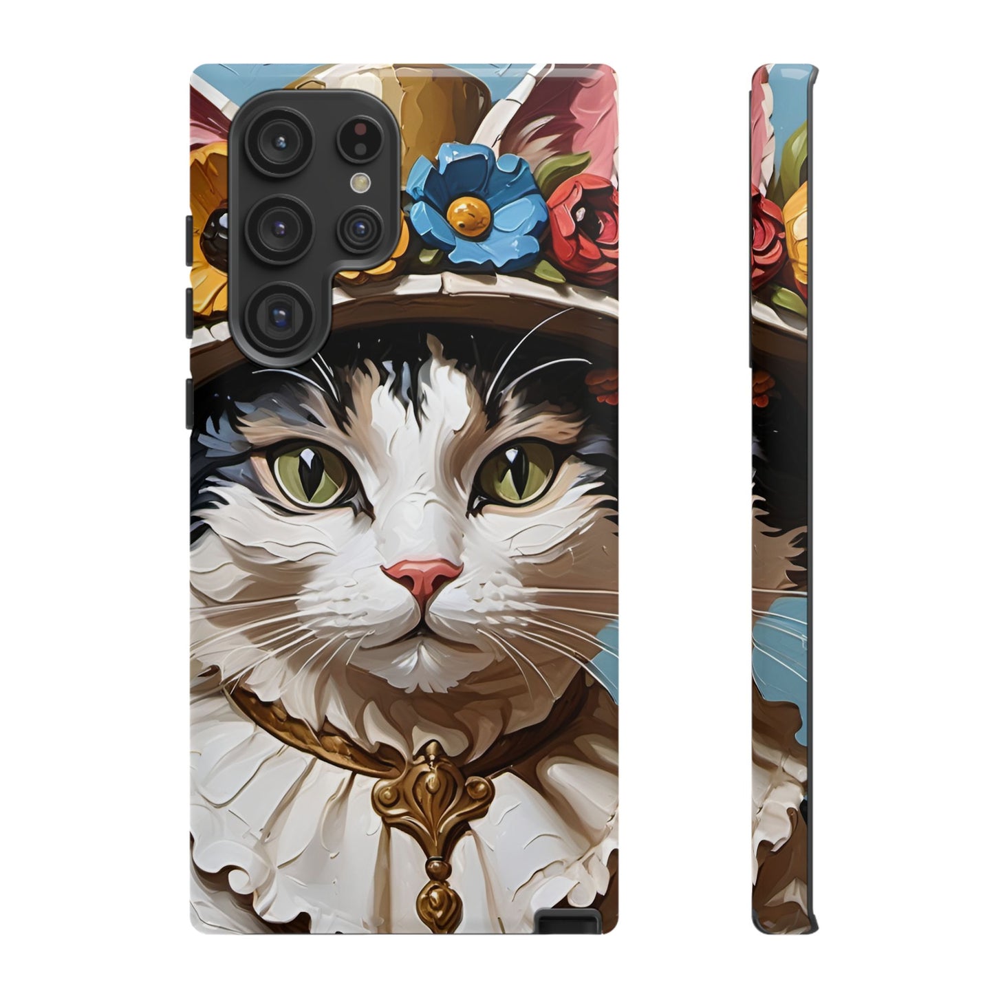 Oil Painting Cat Tough Phone Cases (A Lady)