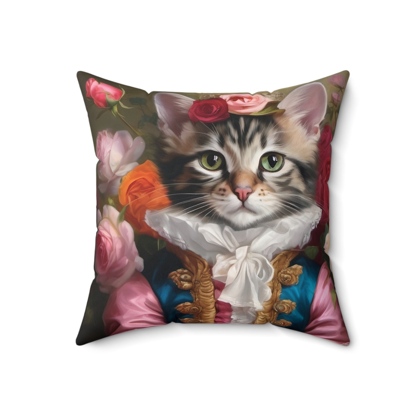 Rococo Cat Square Pillow (A Kitten 2)