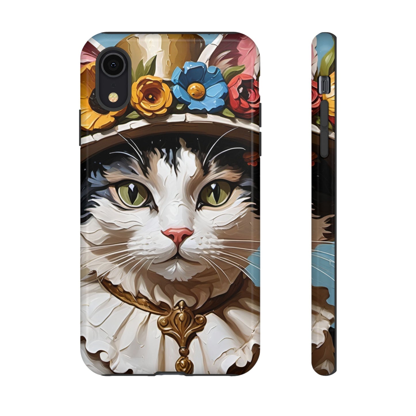 Oil Painting Cat Tough Phone Cases (A Lady)