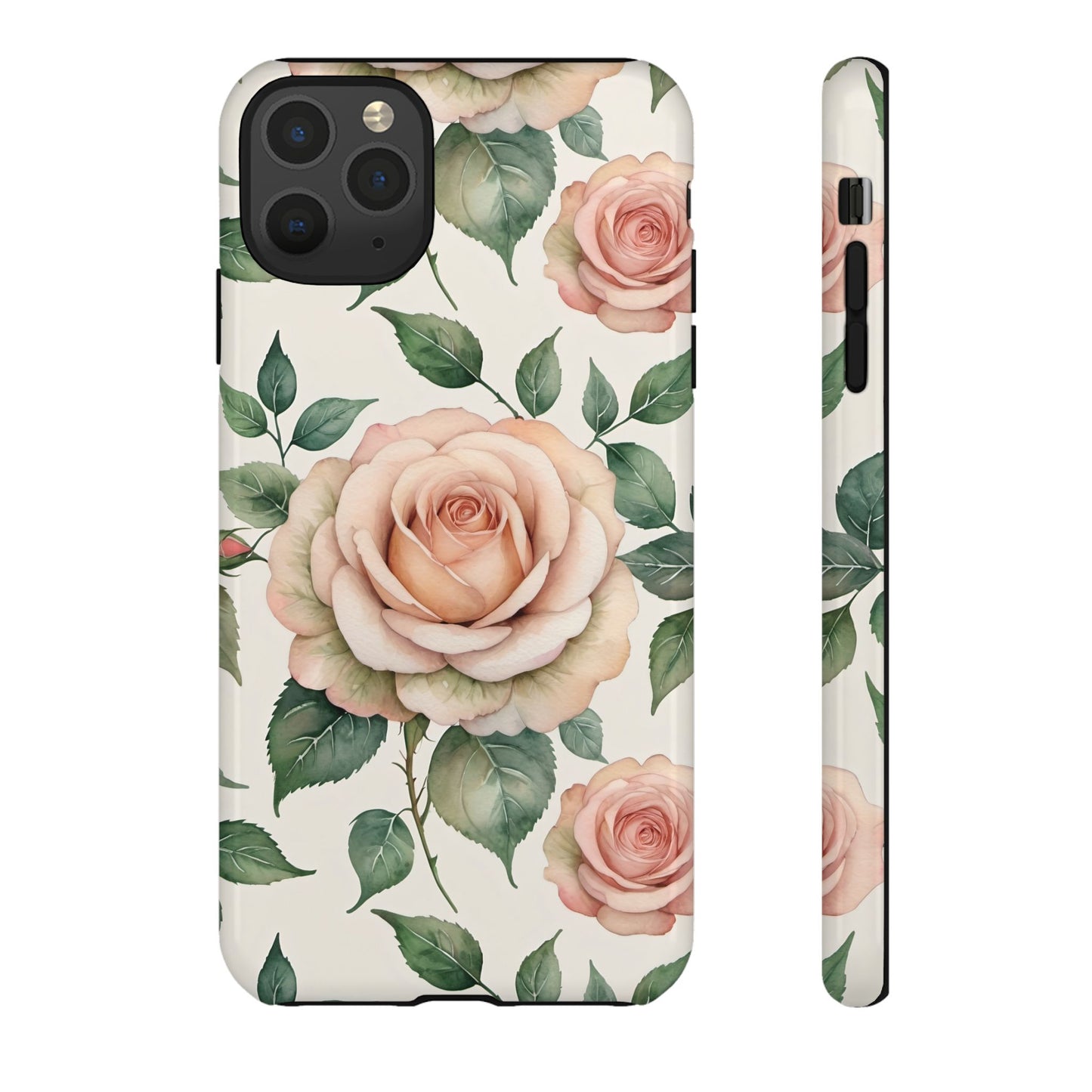 Watercolor Large Roses Tough Cases