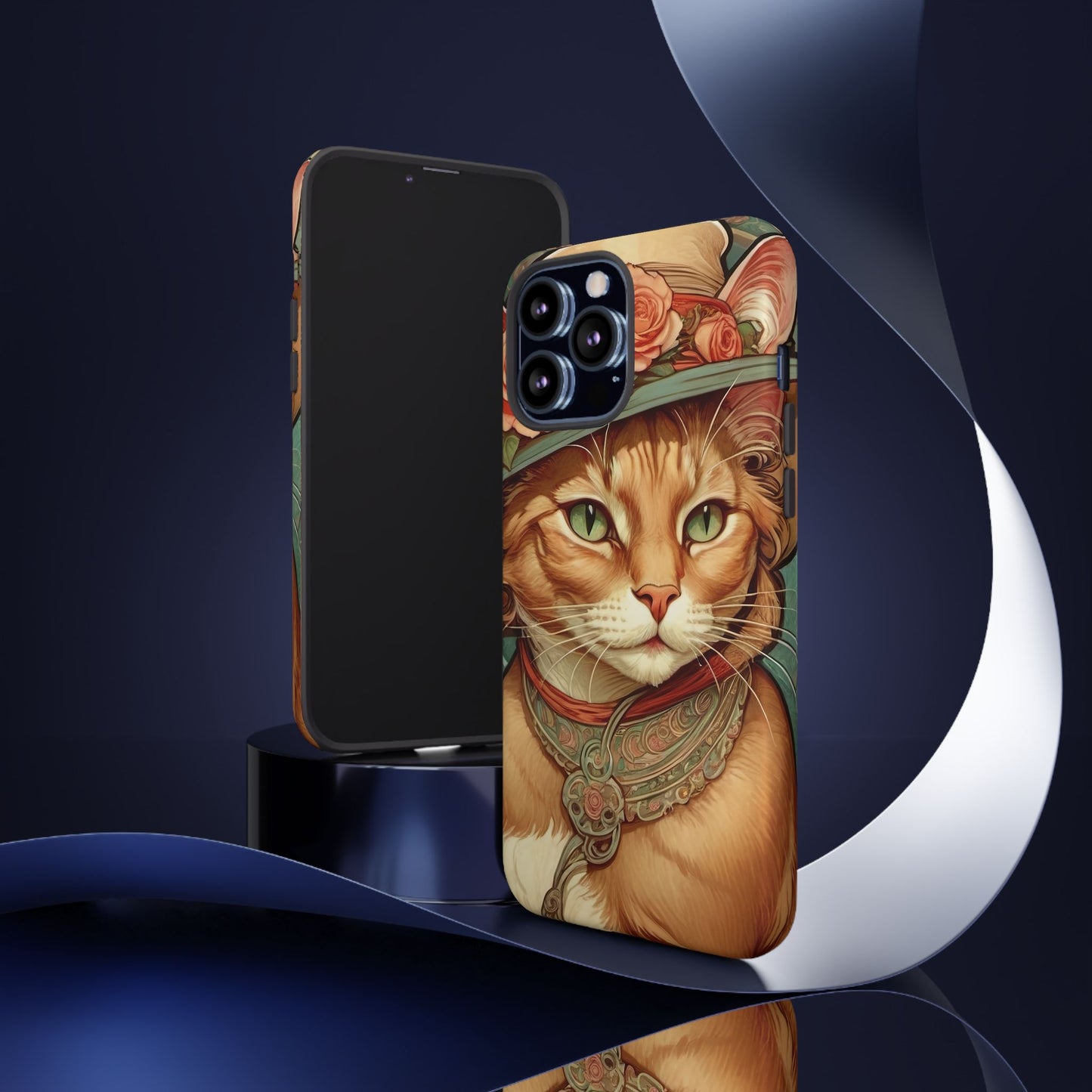 Alphonse Mucha Tough Phone Cases (A lady cat 2)