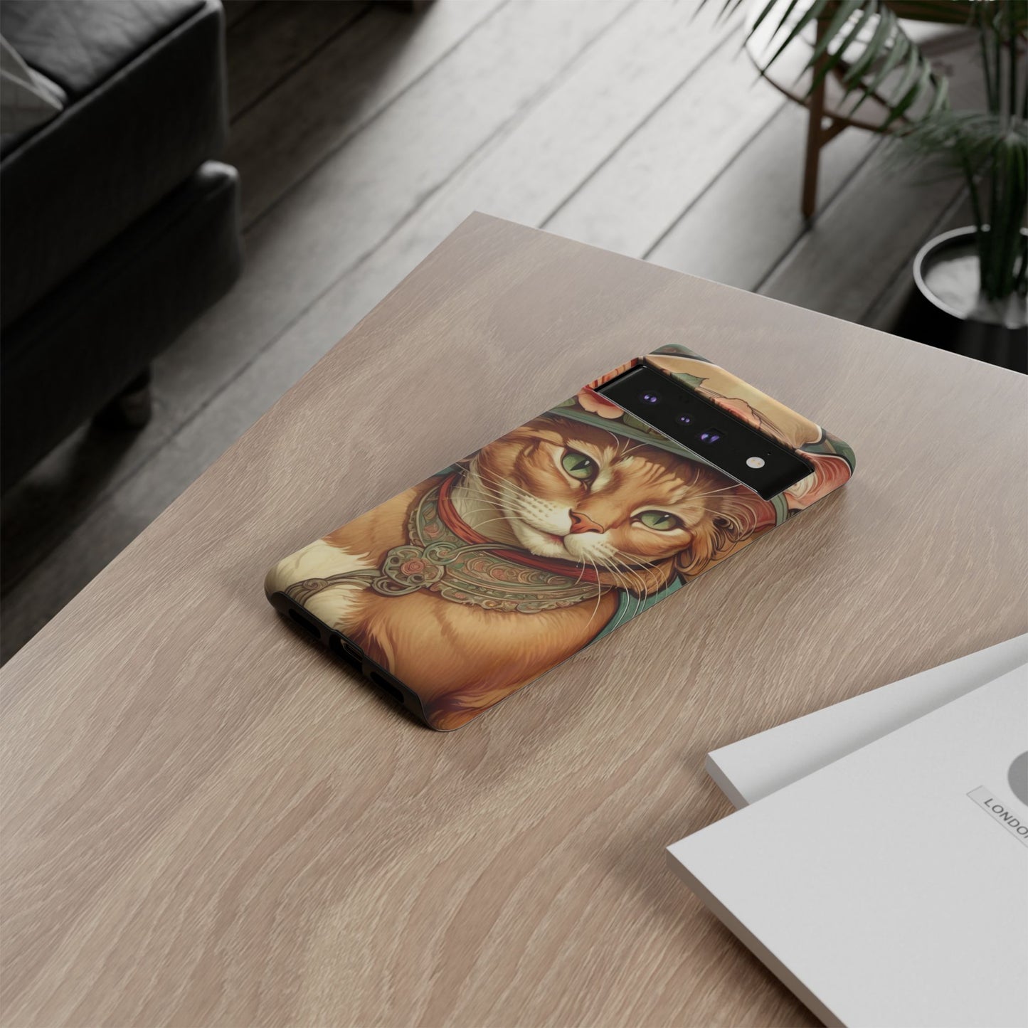 Alphonse Mucha Tough Phone Cases (A lady cat 2)