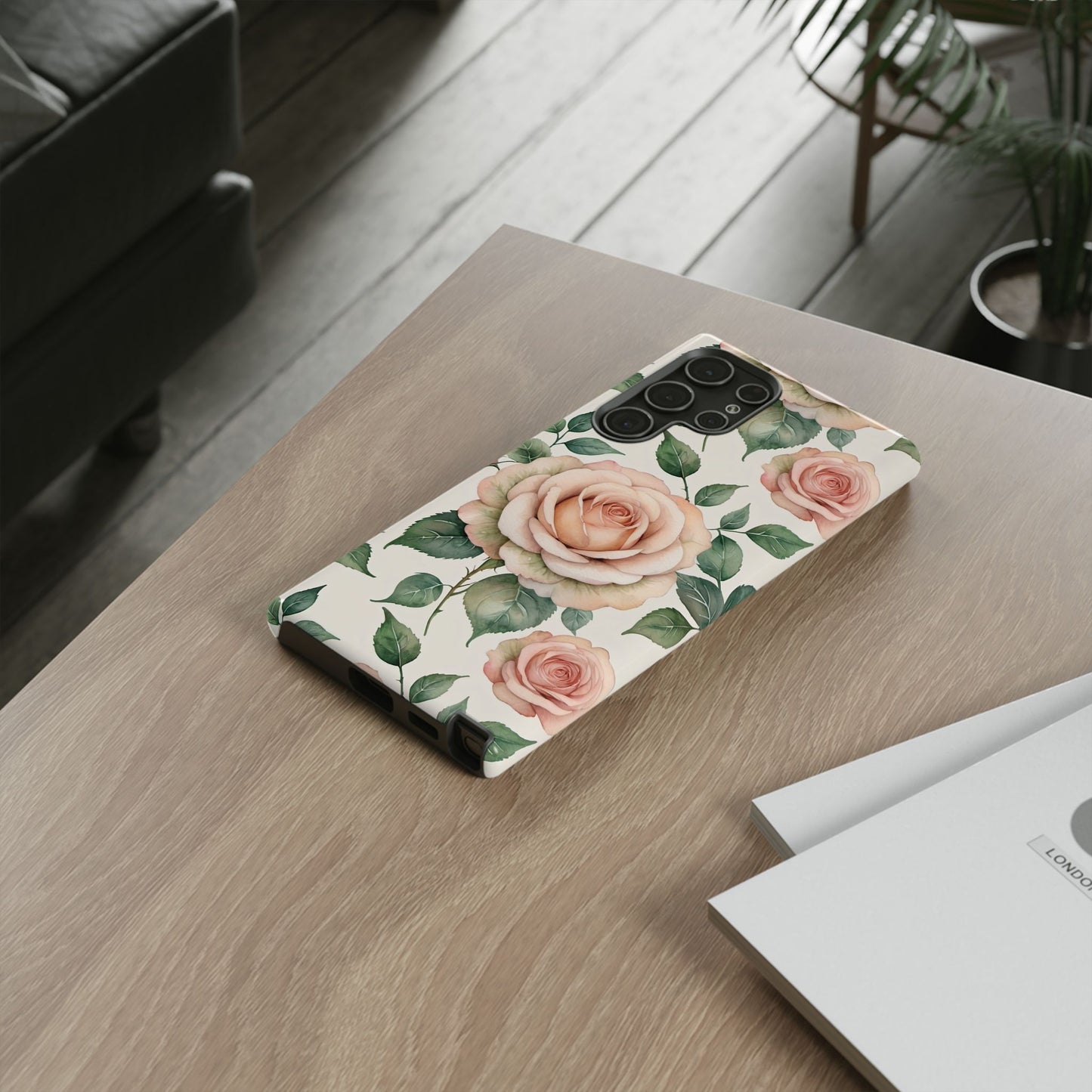 Watercolor Large Roses Tough Cases