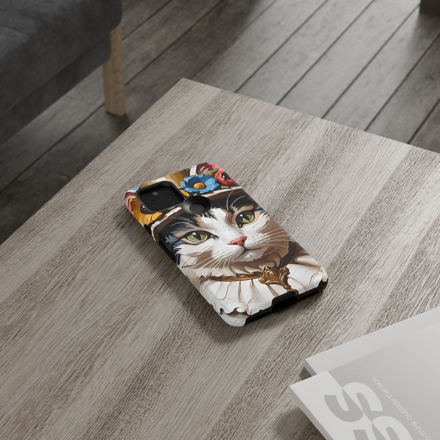 Oil Painting Cat Tough Phone Cases (A Lady)