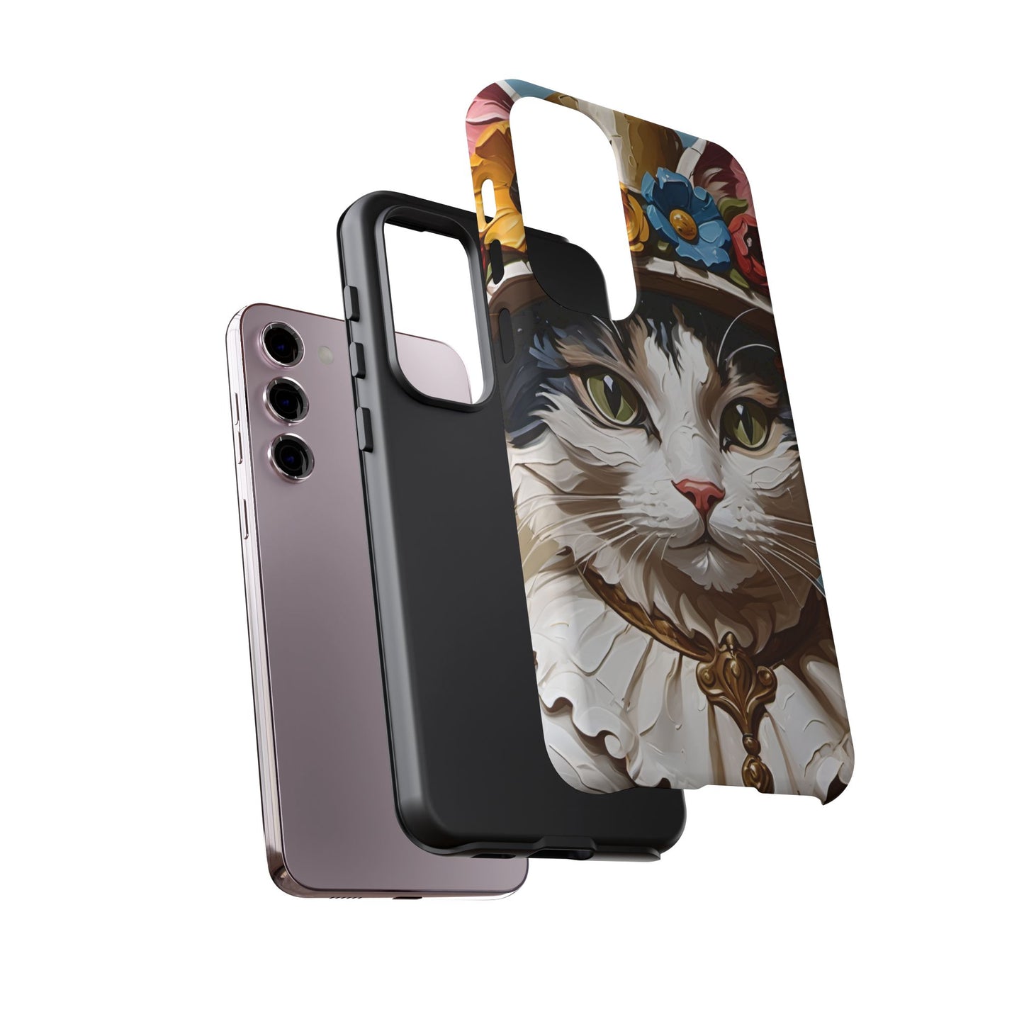 Oil Painting Cat Tough Phone Cases (A Lady)